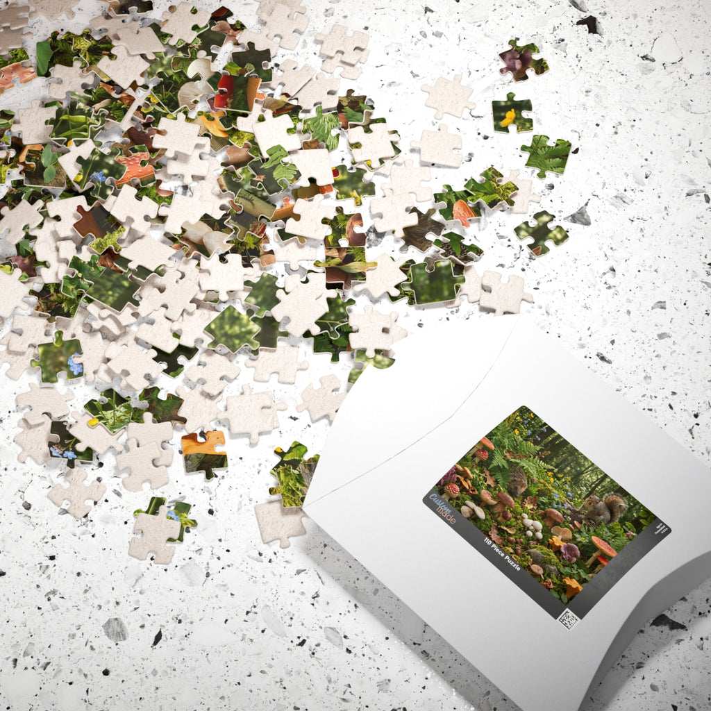 Mushroom Forager Jigsaw Puzzle - Retro-Inspired Nature Scene | 1014 Piece