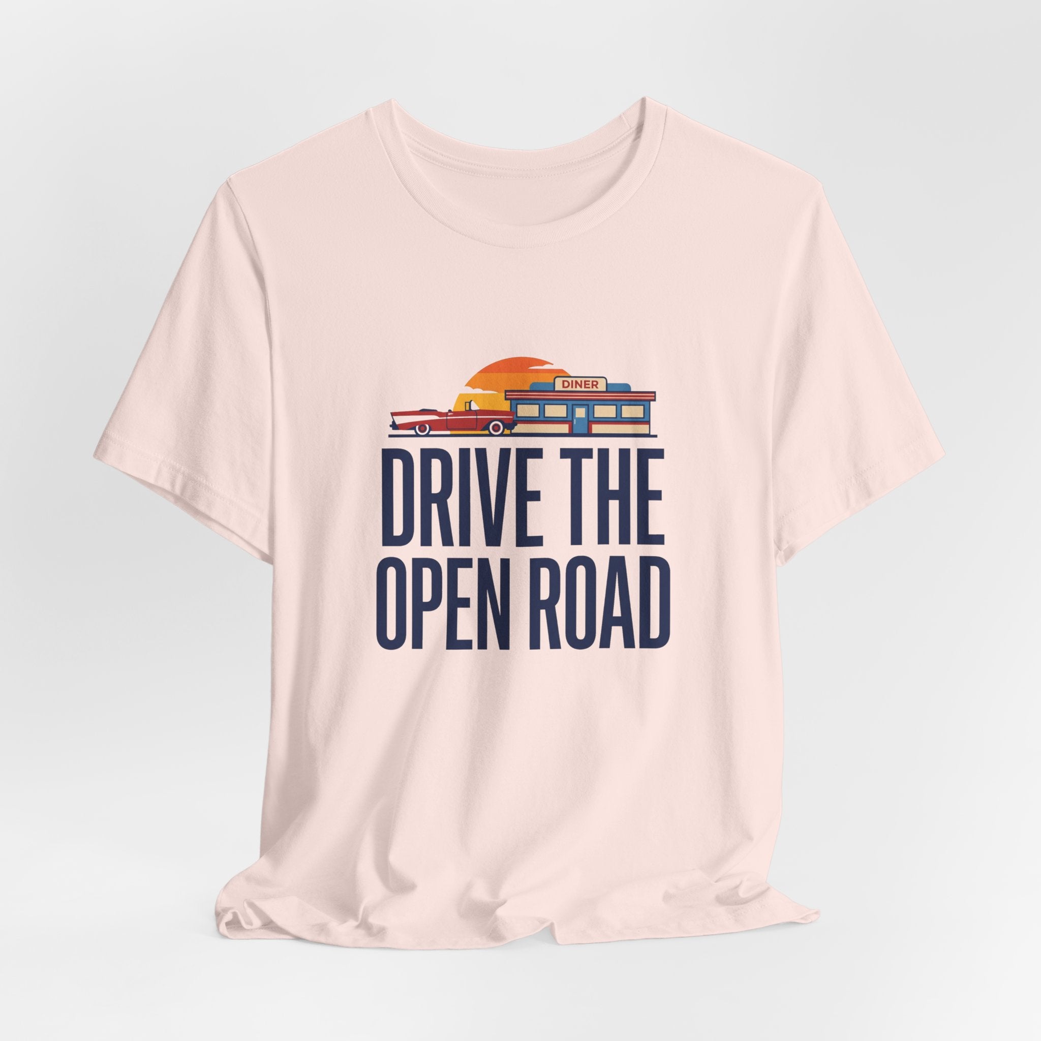 Drive The Open Road Tee - Retro Americana Car and Diner Design