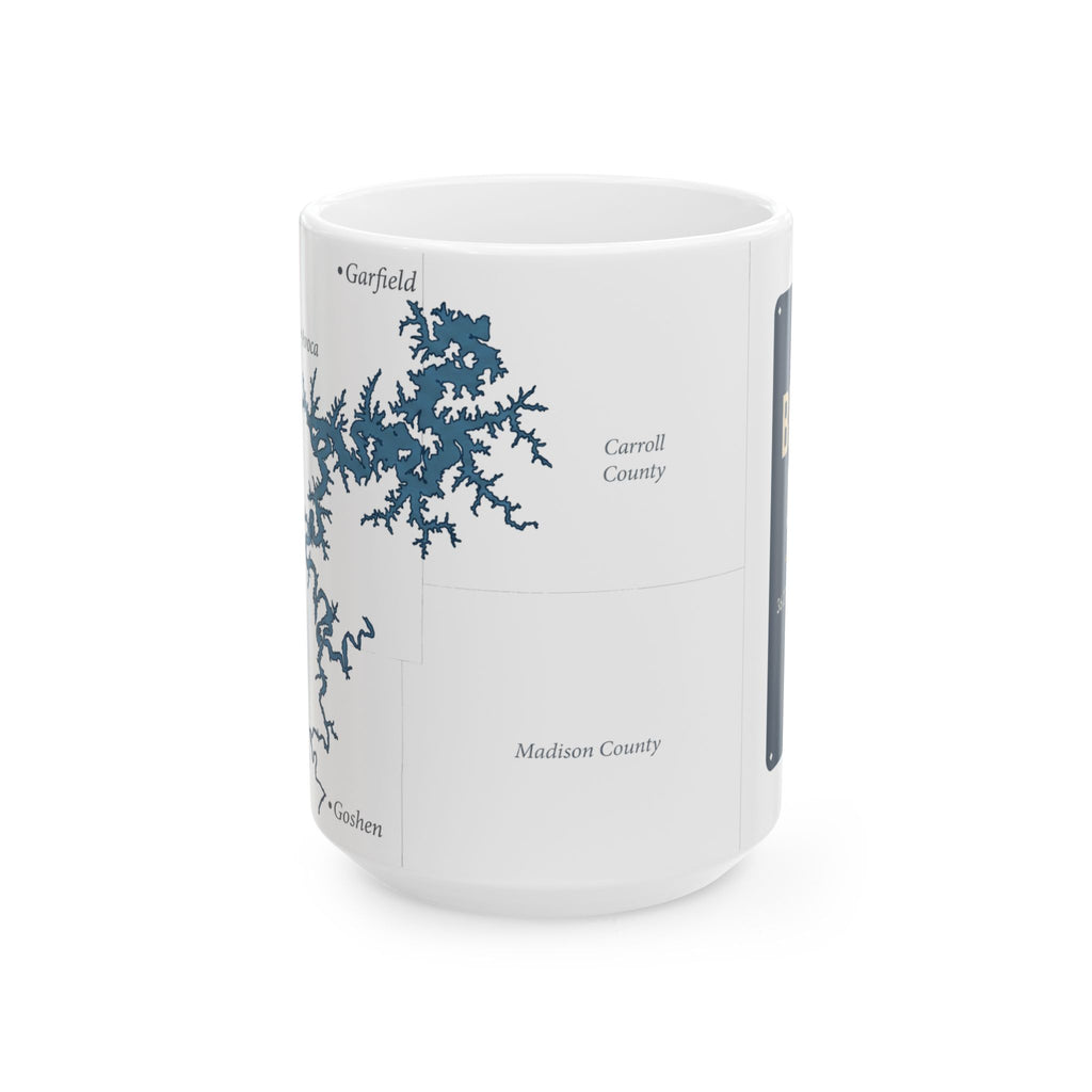 Beaver Lake Map Silhouette Coffee Mug 15oz - Unique Lake Life Souvenir