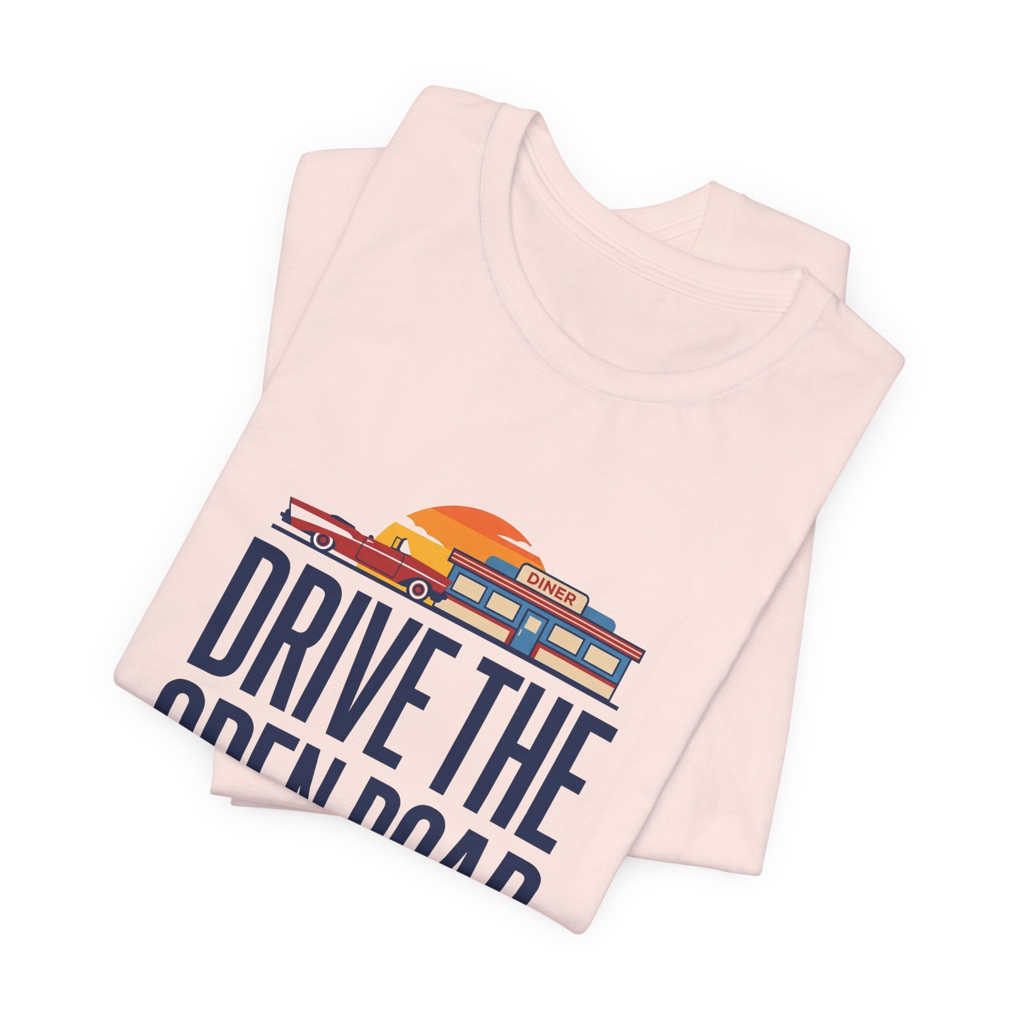 Drive The Open Road Tee - Retro Americana Car and Diner Design