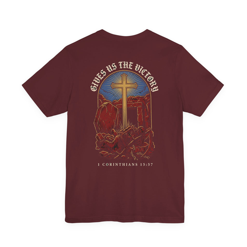 He Gives Us the Victory Christian Tee | Reformed Warrior Faith Shirt