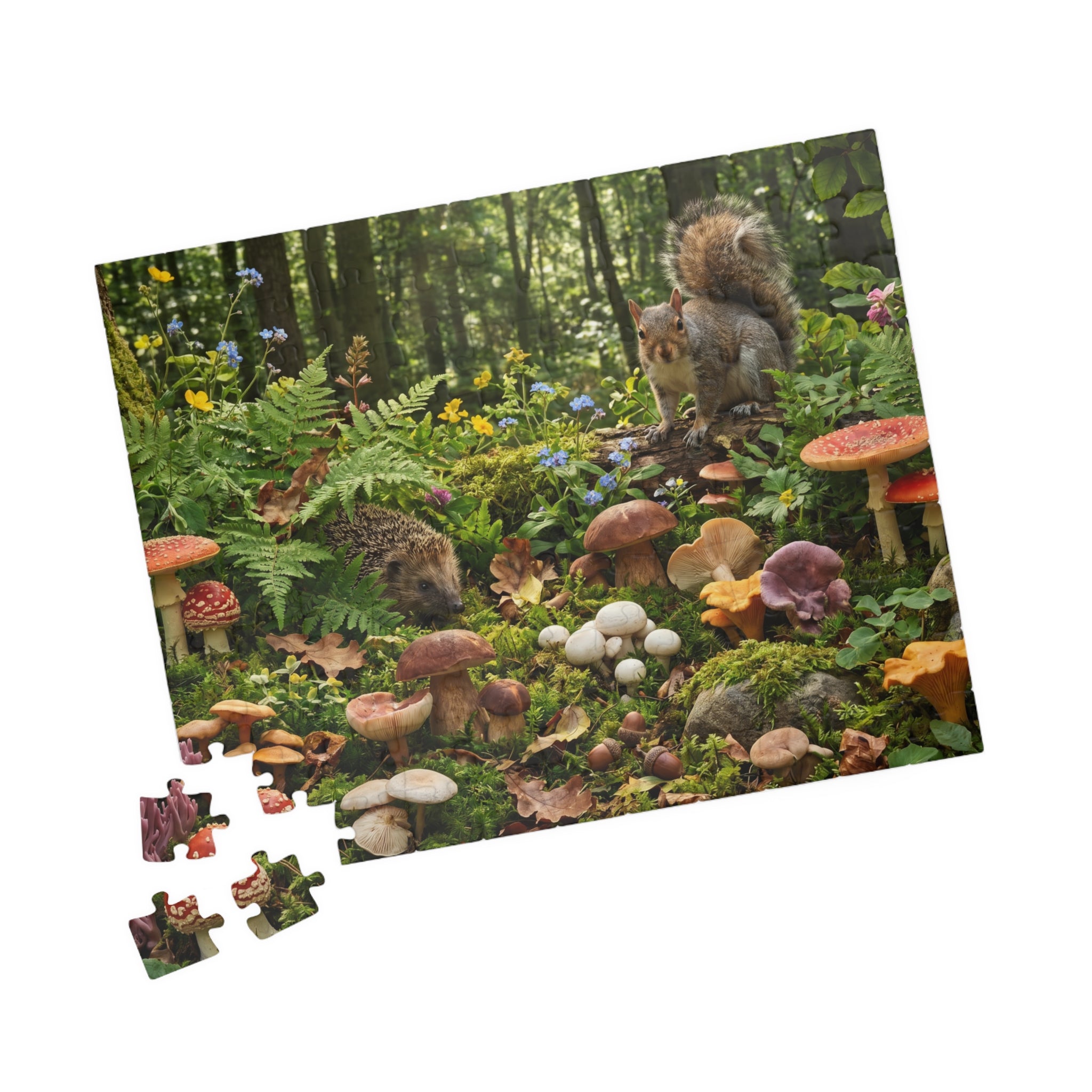 Mushroom Forager Jigsaw Puzzle - Retro-Inspired Nature Scene | 1014 Piece