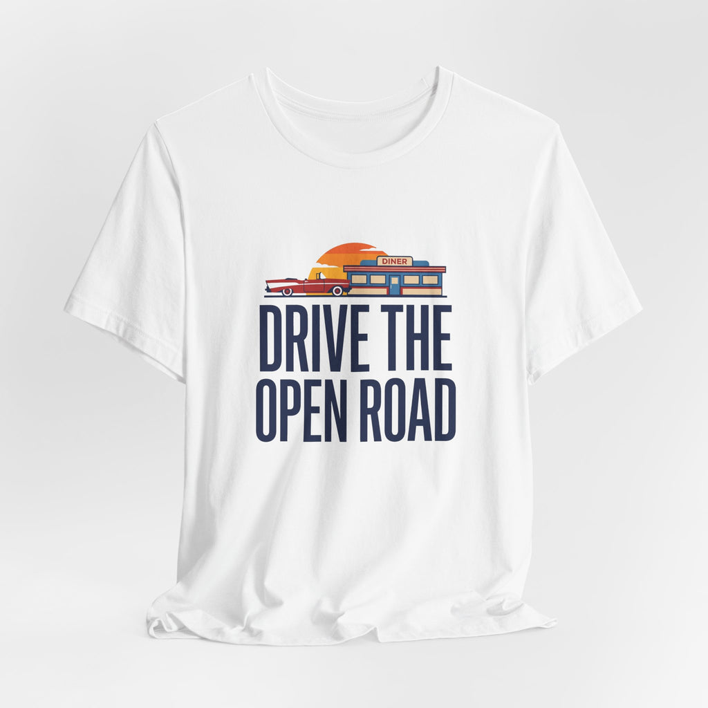 Drive The Open Road Tee - Retro Americana Car and Diner Design