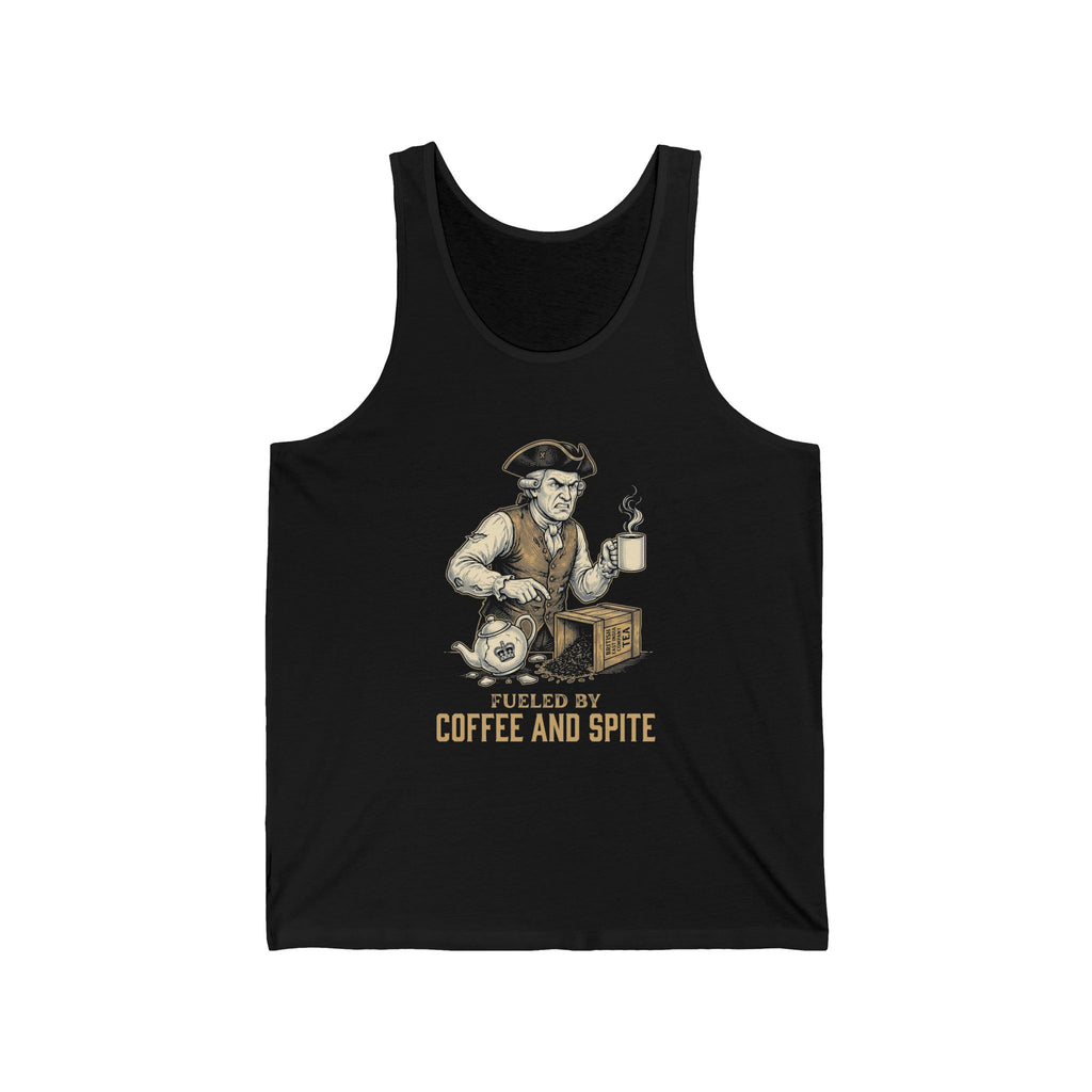 Fueled By Coffee and Spite Funny Eagle Tank Top | Sarcastic 4th of July Tee | Patriotic Gift