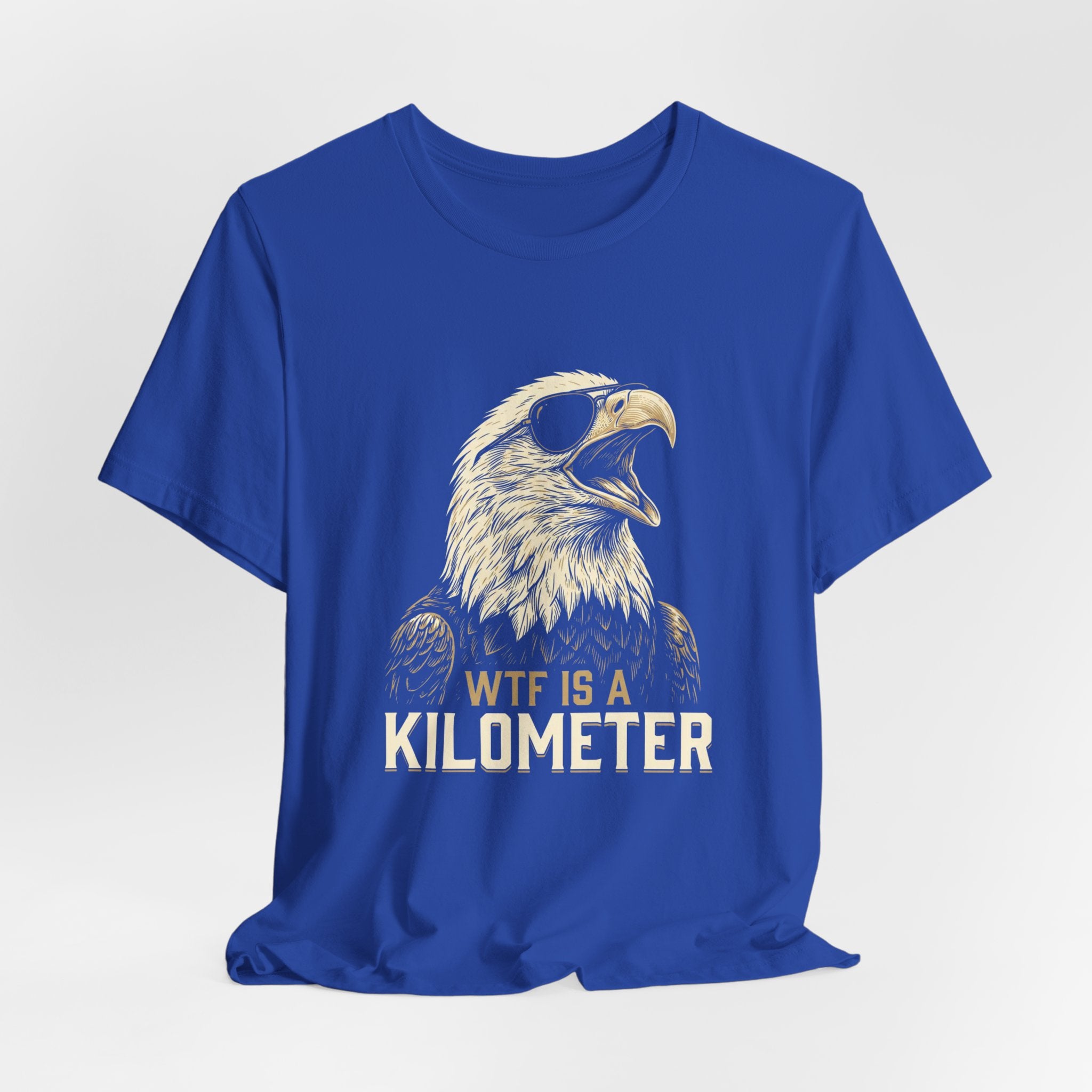 WTF Is A Kilometer Funny Eagle T-Shirt | Sarcastic 4th of July Tee | Anti-Metric America Gift