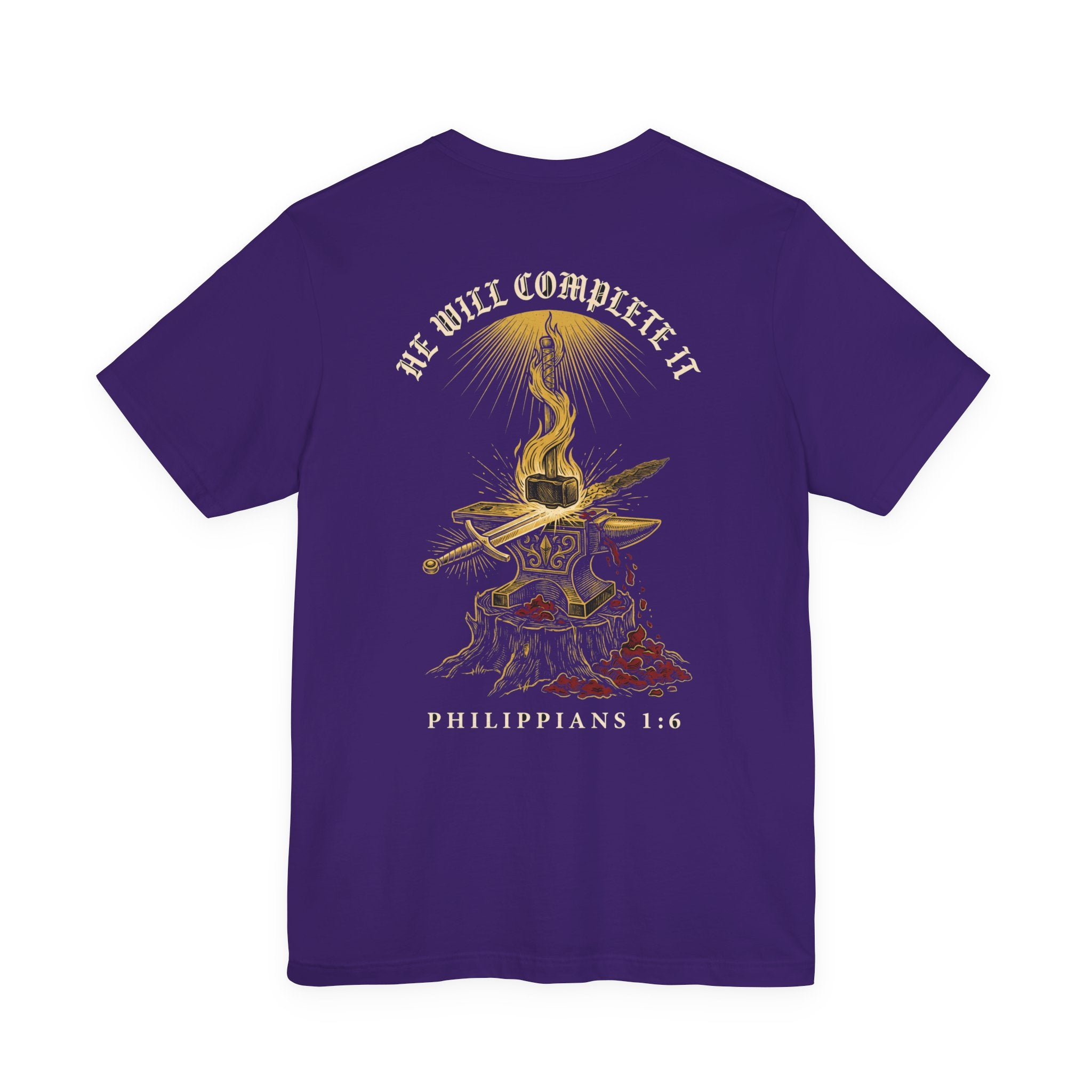 He Will Complete It Christian Tee | Reformed Warrior Faith Shirt