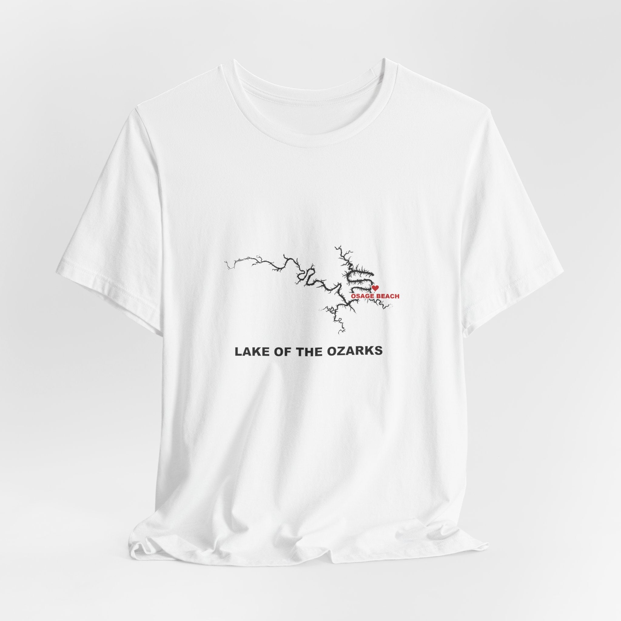 Lake of the Ozarks Silhouette Tee with Heart at Osage Beach