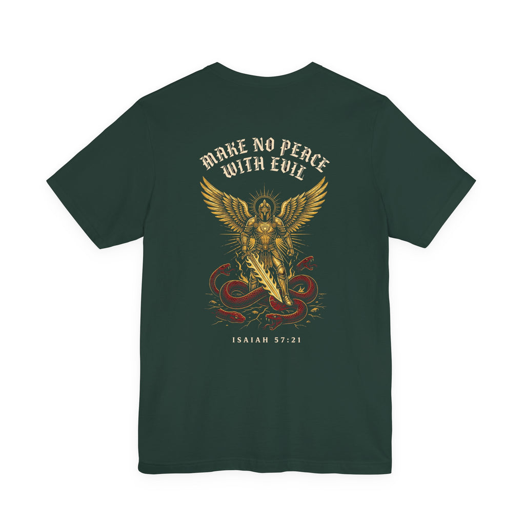 Make No Peace With Evil Christian Tee | Warrior Faith Bible Shirt