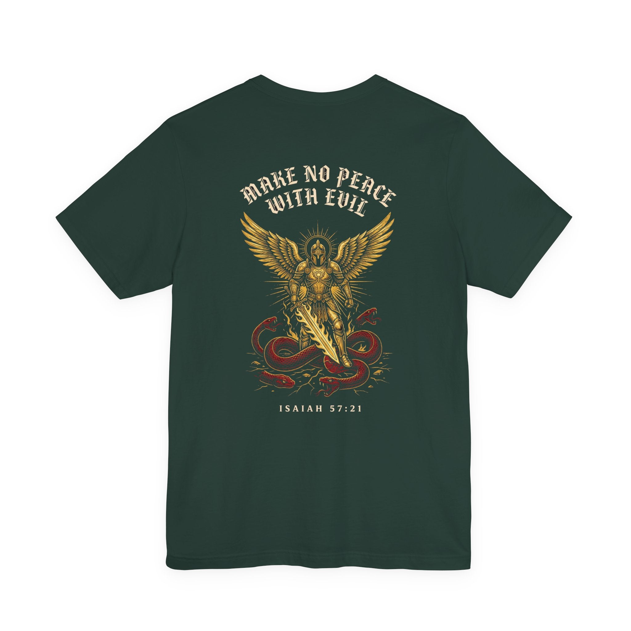 Make No Peace With Evil Christian Tee | Warrior Faith Bible Shirt