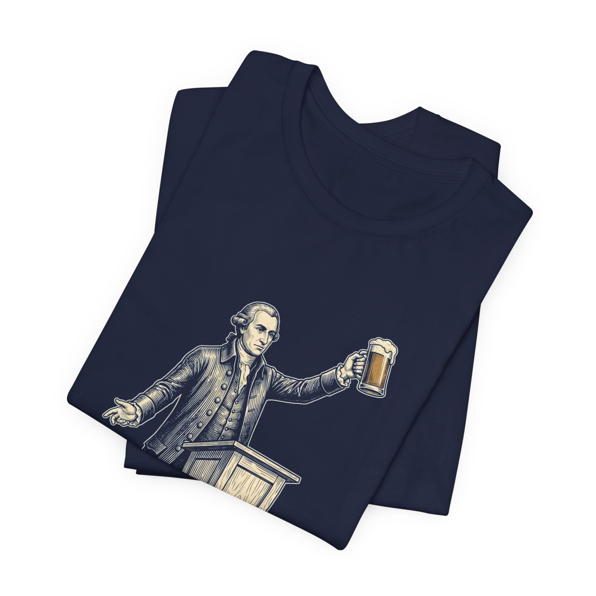 Give Me Liberty or Give Me Beer T-Shirt | Funny Patriotic Beer Lover Tee | 4th of July Drinking Shirt | Founding Father Gift