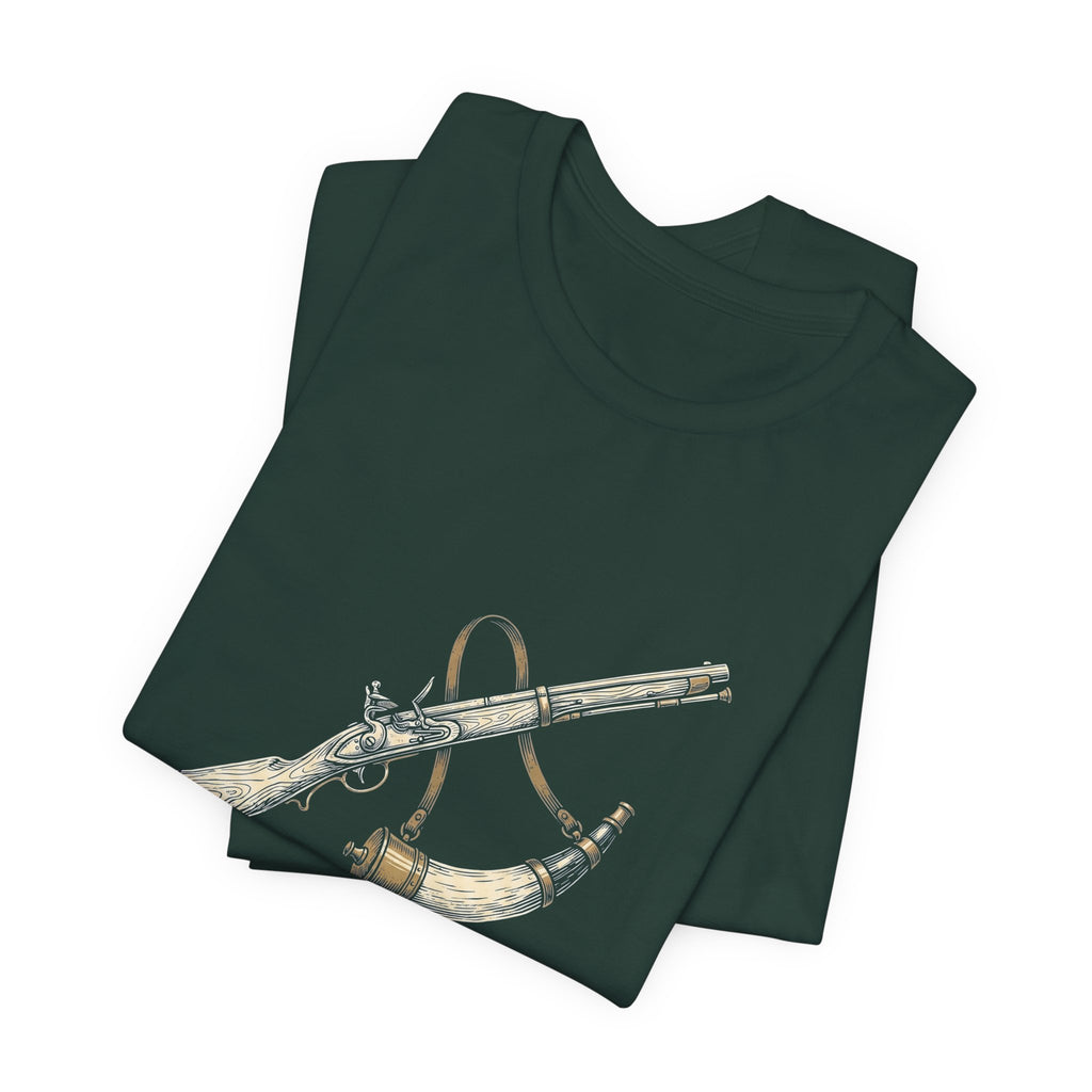 Gunpowder America Funny Patriotic T-Shirt | 4th of July Musket Tee | Sarcastic Independence Gift