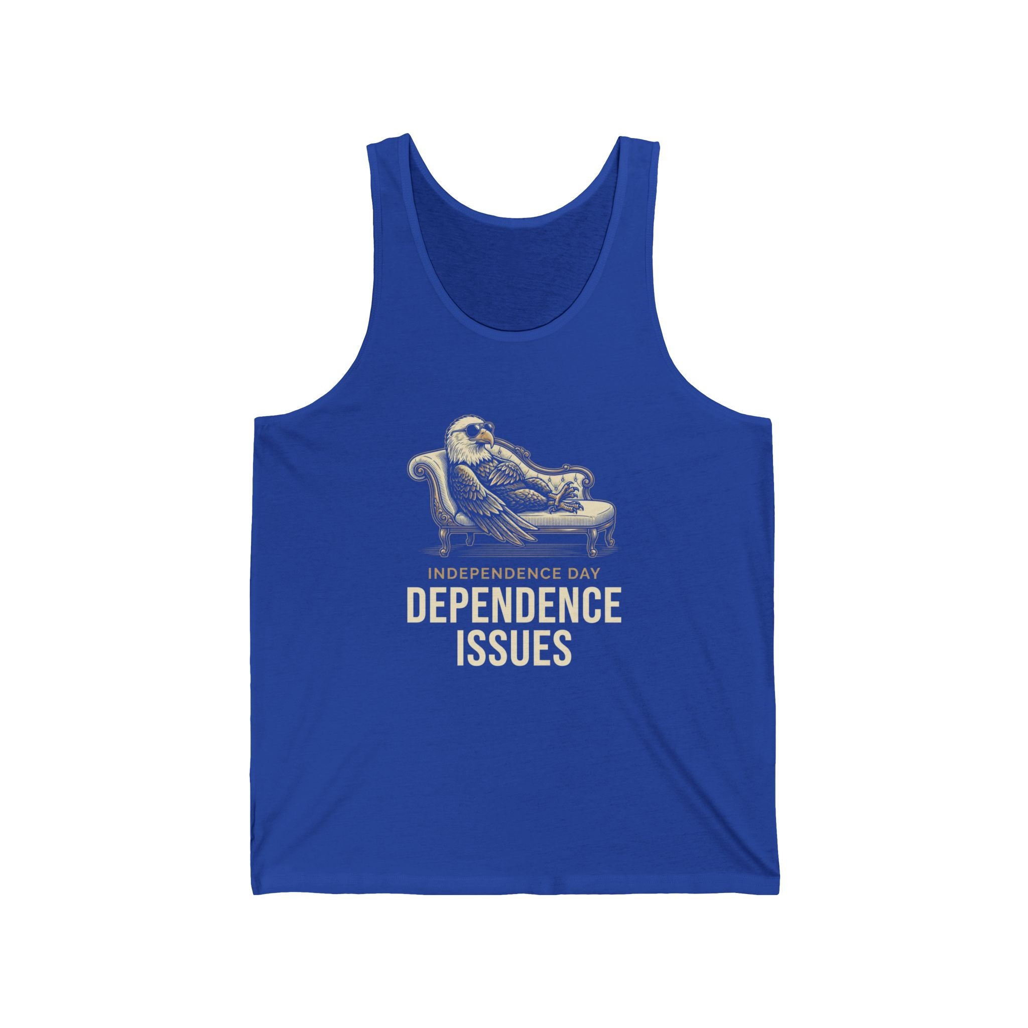 Independence Day Dependence Issues Tank Top | Funny Eagle 4th of July Tee | Sarcastic Patriotic Gift