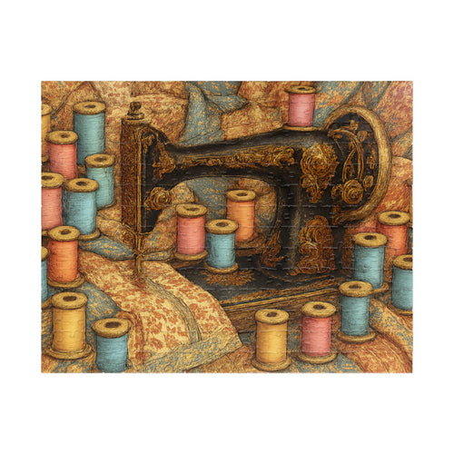Abstract Sewing Machine Jigsaw Puzzle - Vintage Craft Decor Puzzle