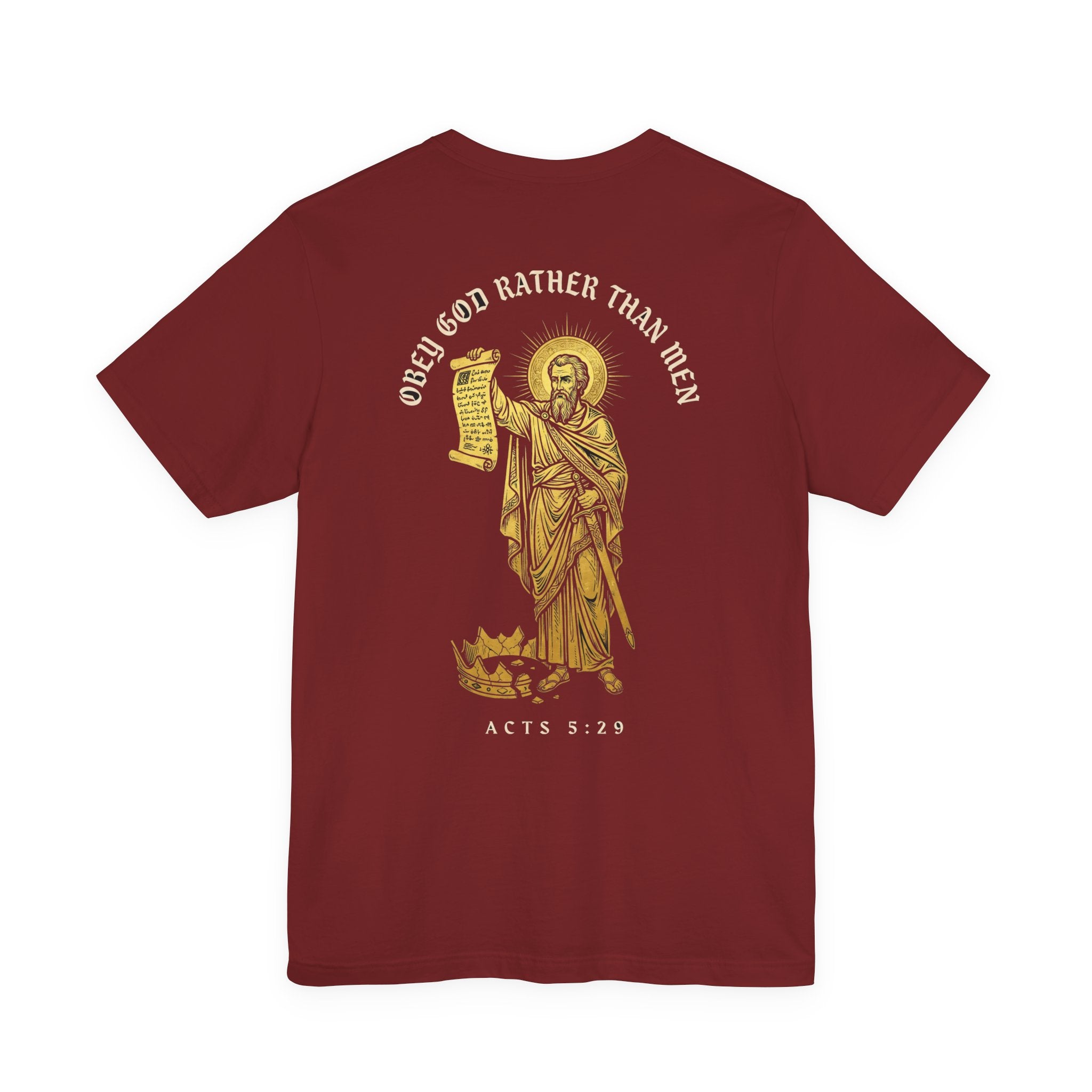 Obey God Rather Than Men Christian Tee | Reformed Warrior Faith Shirt