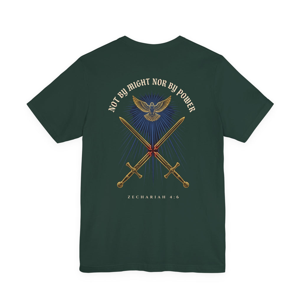 Not by Might Nor by Power Christian Tee | Reformed Warrior Faith Shirt