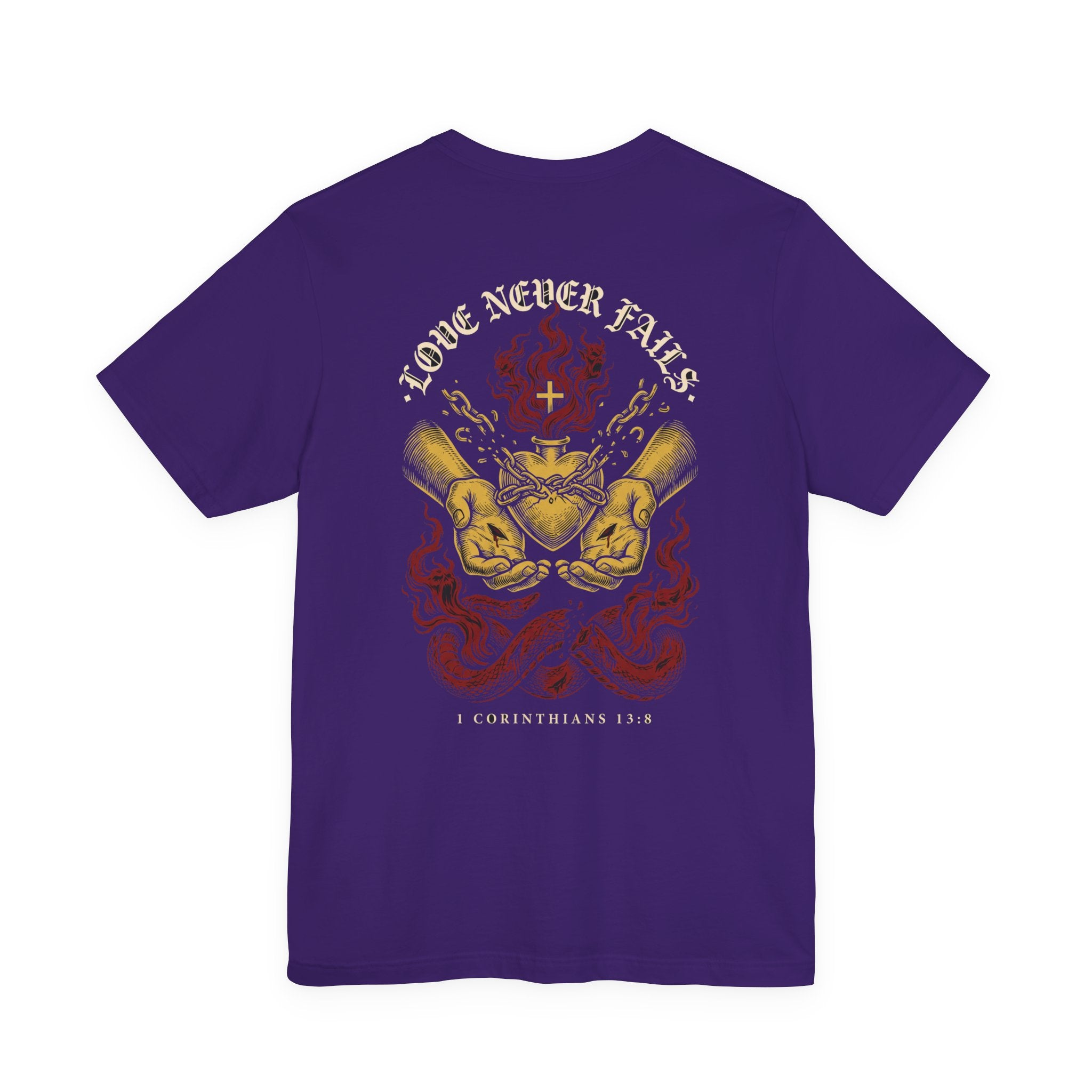 Love Never Fails Christian Tee | Reformed Warrior Faith Shirt