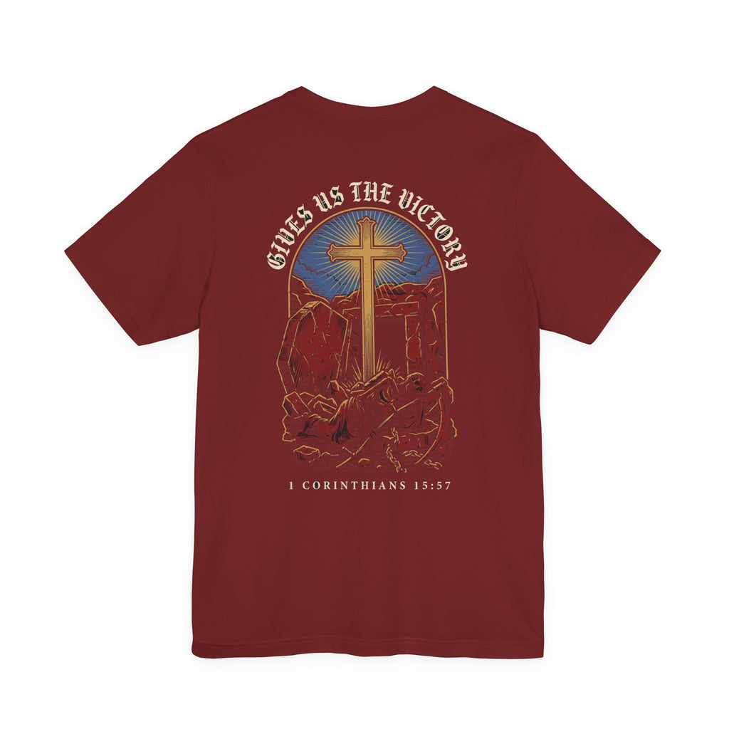 He Gives Us the Victory Christian Tee | Reformed Warrior Faith Shirt