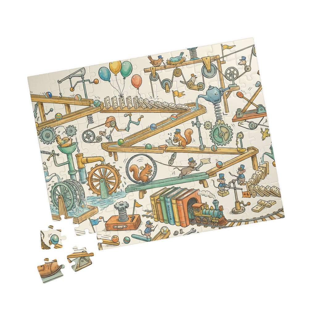 Intricate Rube Goldberg Machine Jigsaw Puzzle for Engineering Enthusiasts