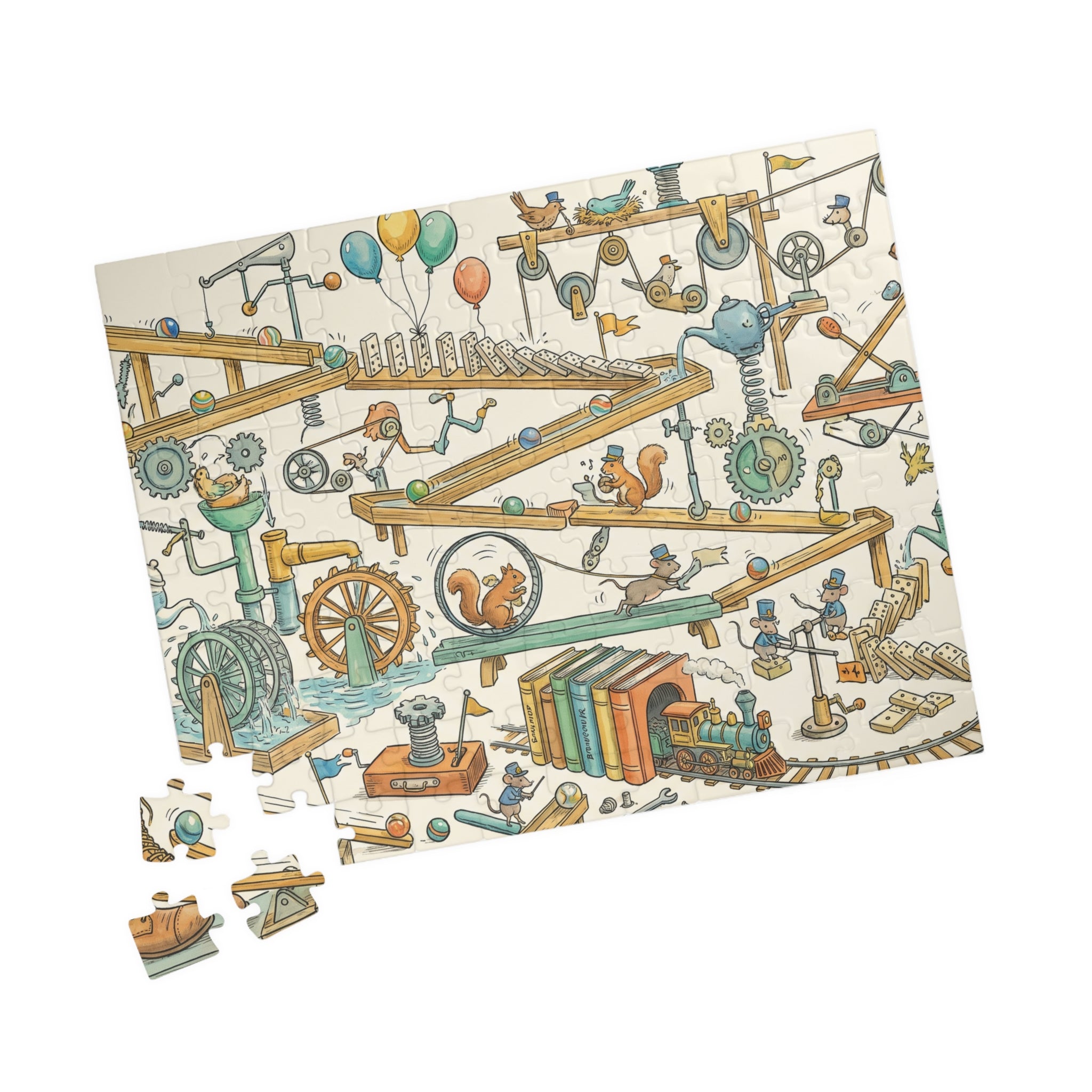 Intricate Rube Goldberg Machine Jigsaw Puzzle for Engineering Enthusiasts