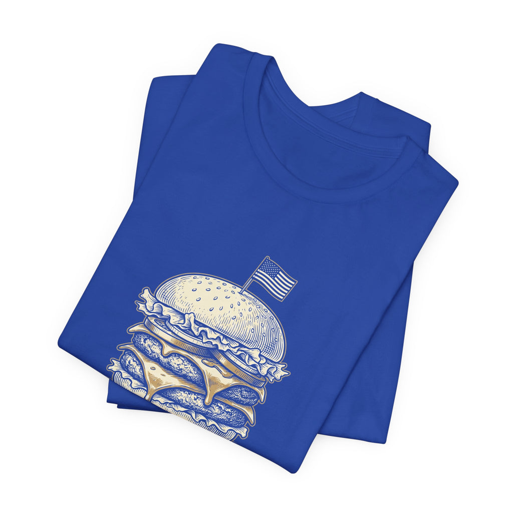 Burgers Built This Country Funny T-Shirt | 4th of July BBQ Tee | Patriotic America Gift