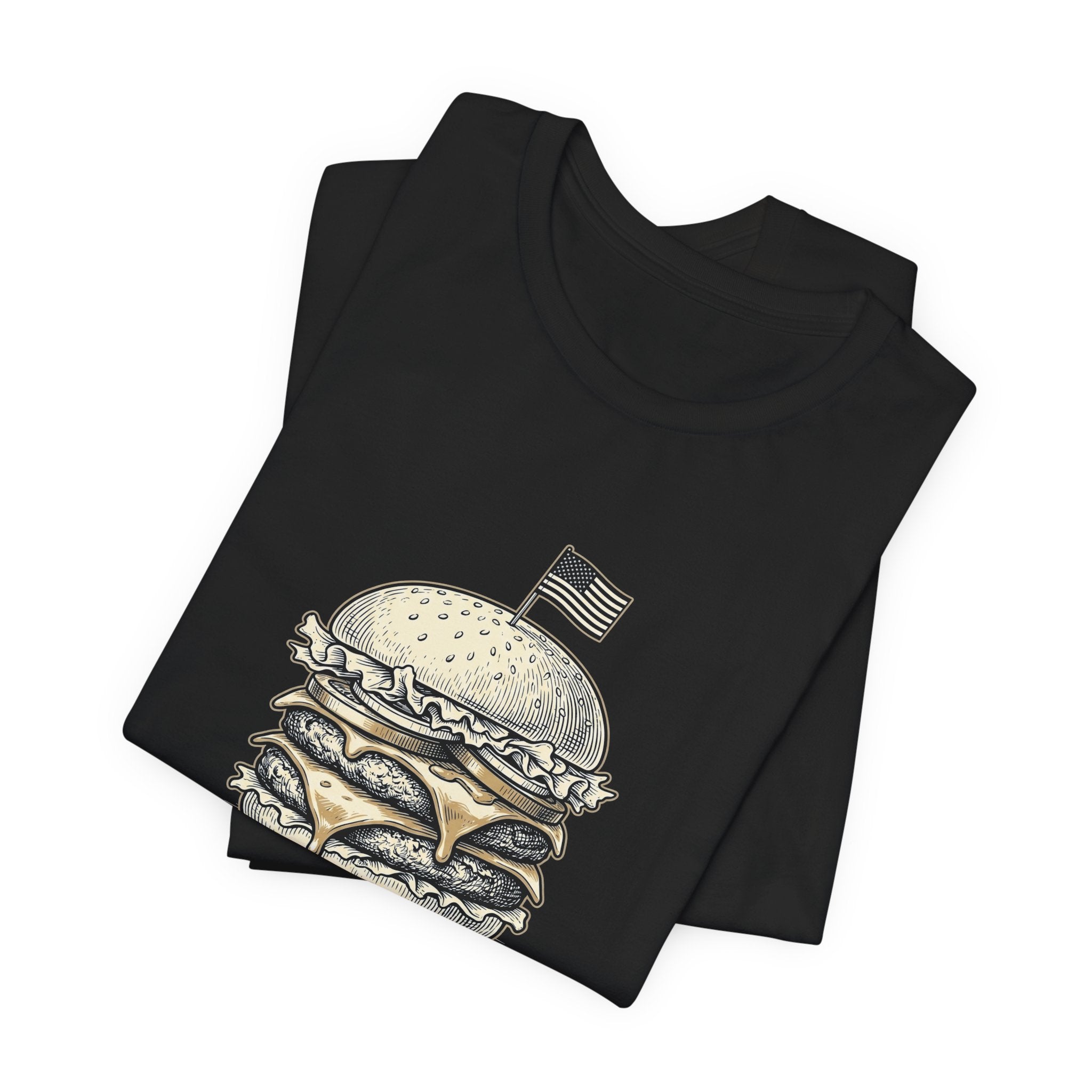 Burgers Built This Country Funny T-Shirt | 4th of July BBQ Tee | Patriotic America Gift