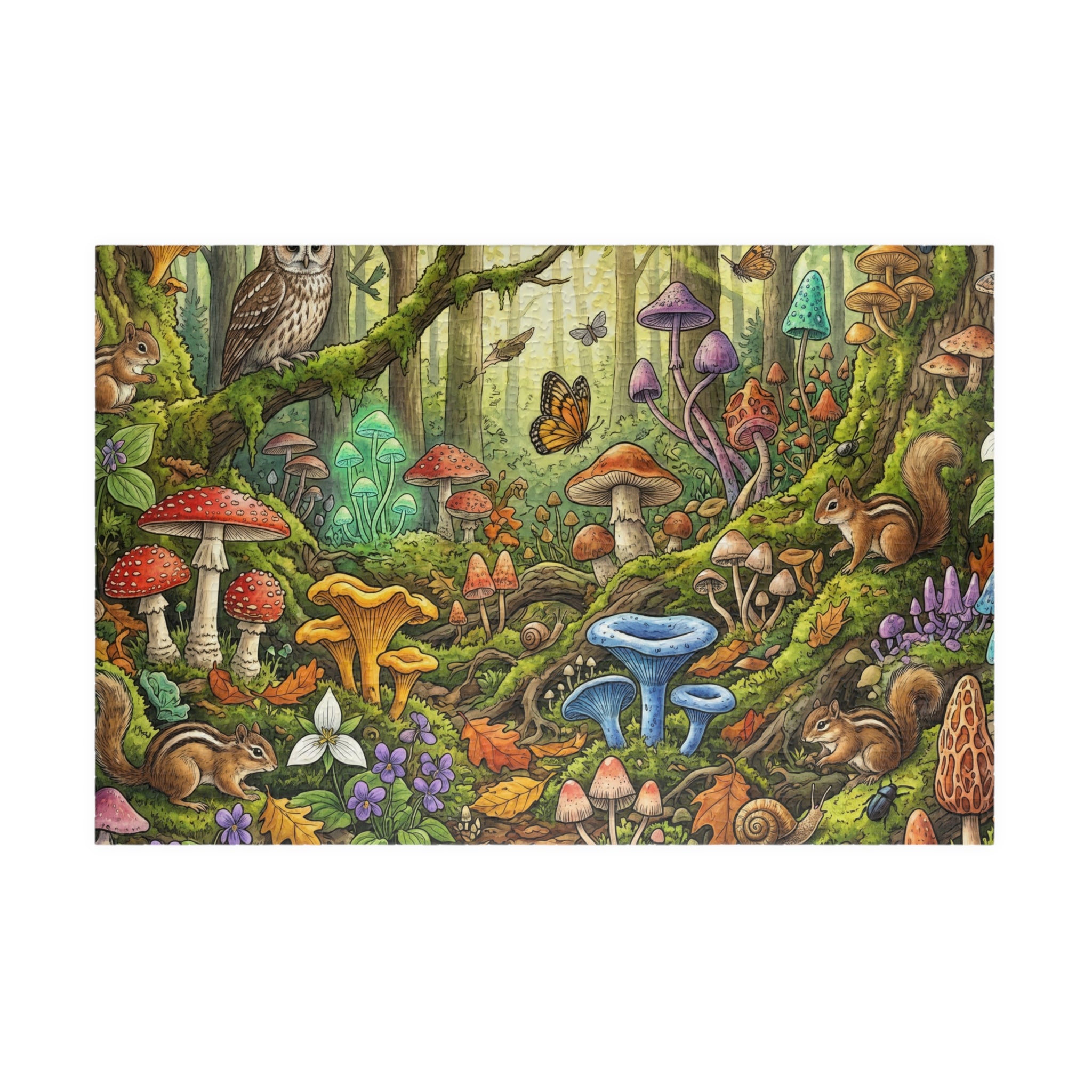 Mushroom Jigsaw Puzzle - Rooted in Nature Minimalist Design | 1014 Piece