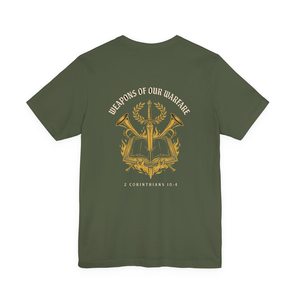 Weapons of Our Warfare Christian Tee | Reformed Warrior Faith Shirt