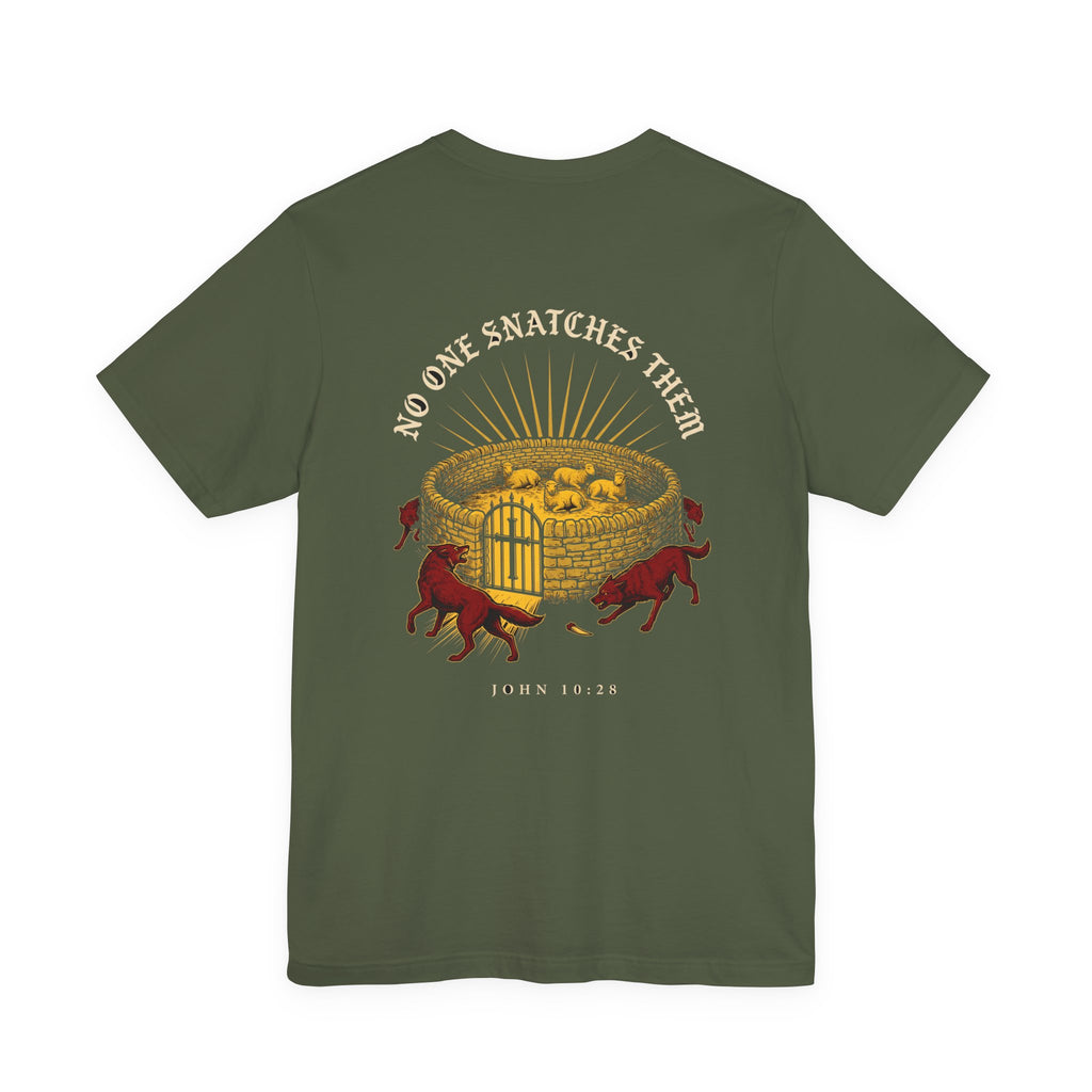 No One Will Snatch Them Christian Tee | Reformed Warrior Faith Shirt