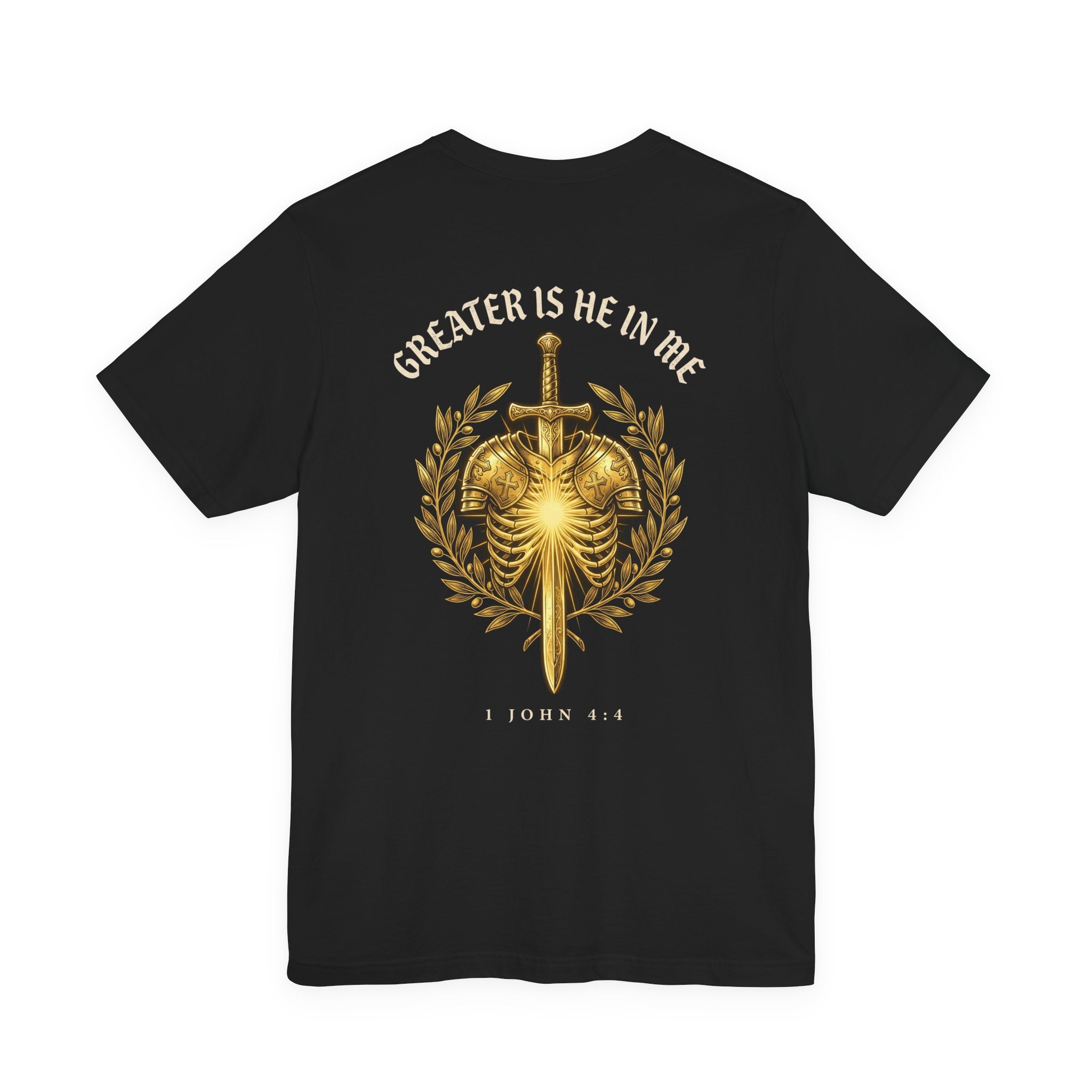 Greater Is He Who Is In Me Christian Tee | Warrior Faith Bible Shirt