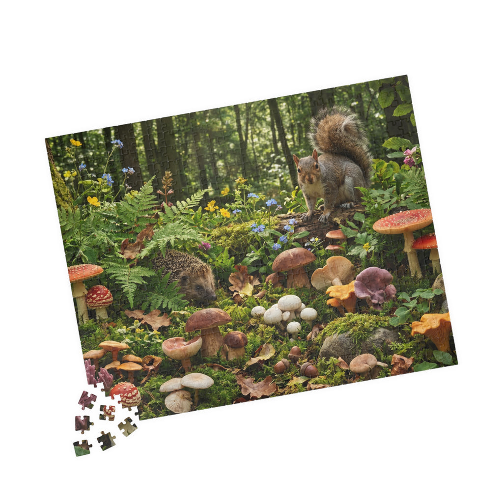 Mushroom Forager Jigsaw Puzzle - Retro-Inspired Nature Scene | 1014 Piece