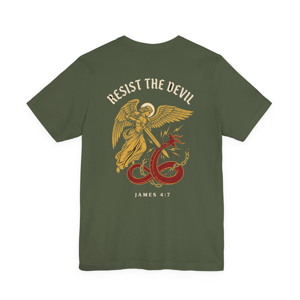 Resist the Devil and He Will Flee Christian Tee | Warrior Faith Bible Shirt