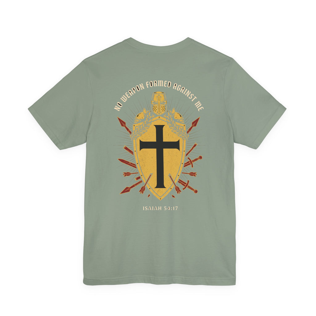 No Weapon Formed Against Me Warrior Christian Tee | Crusades Faith Bible Shirt