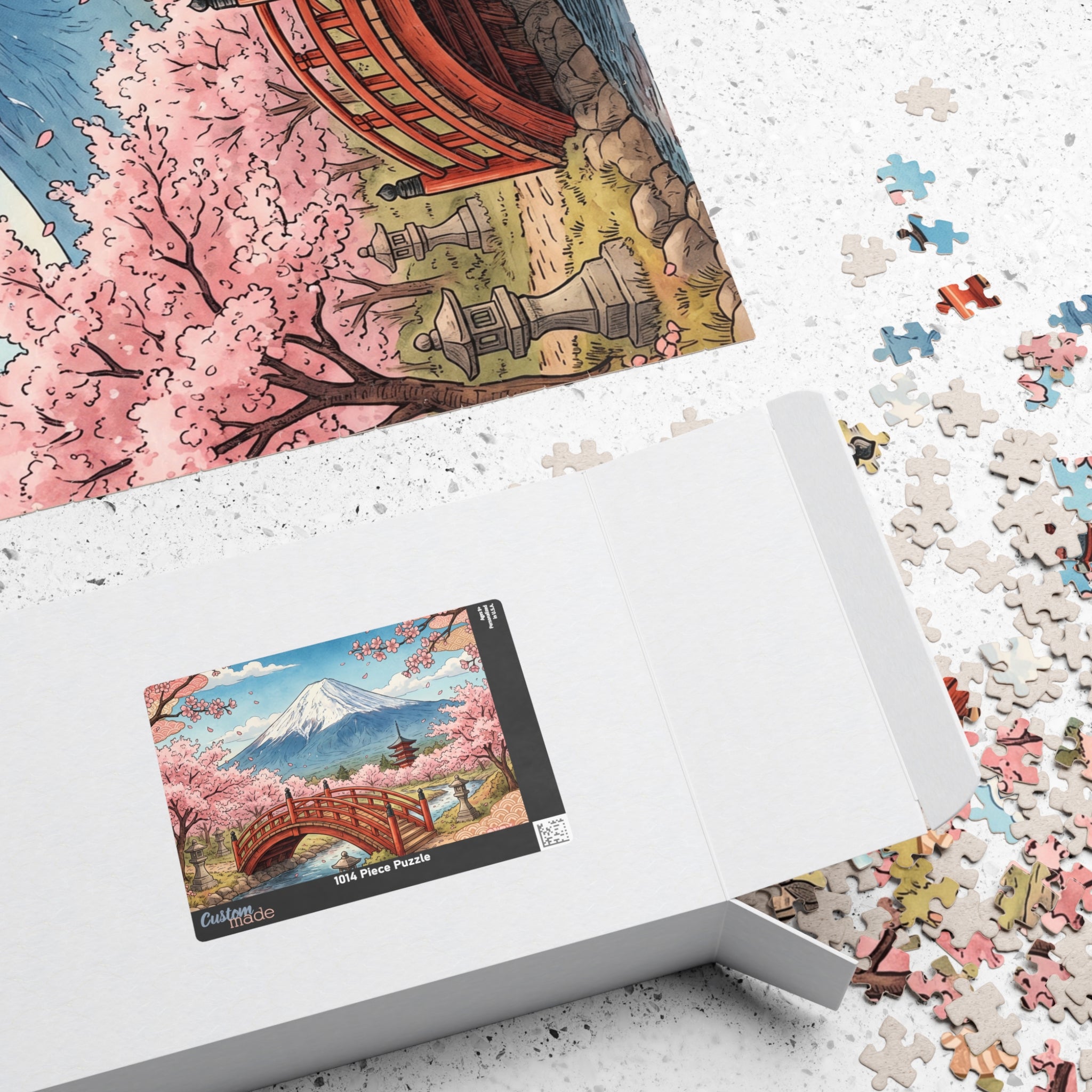 Mount Fuji Cherry Blossoms Jigsaw Puzzle | Japan Scenic Landscape