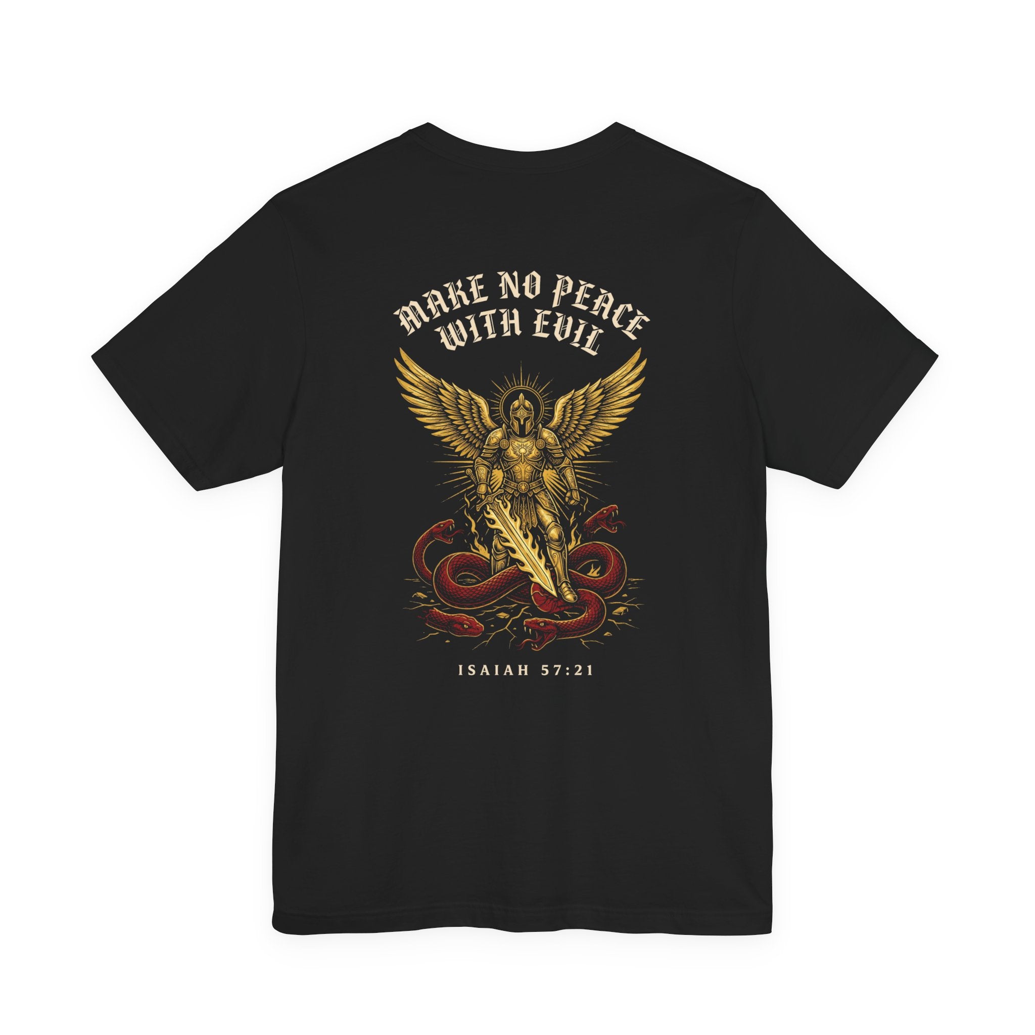 Make No Peace With Evil Christian Tee | Warrior Faith Bible Shirt