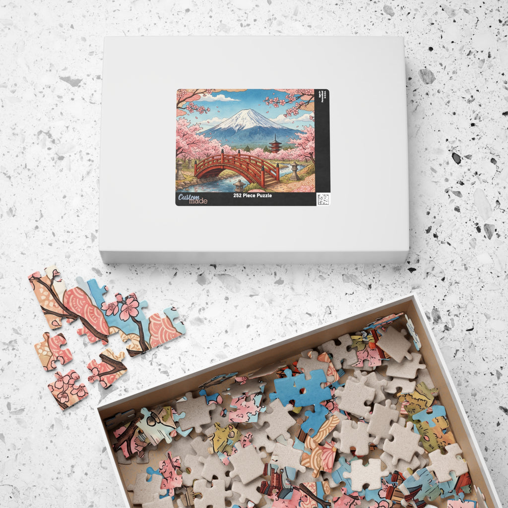 Mount Fuji Cherry Blossoms Jigsaw Puzzle | Japan Scenic Landscape
