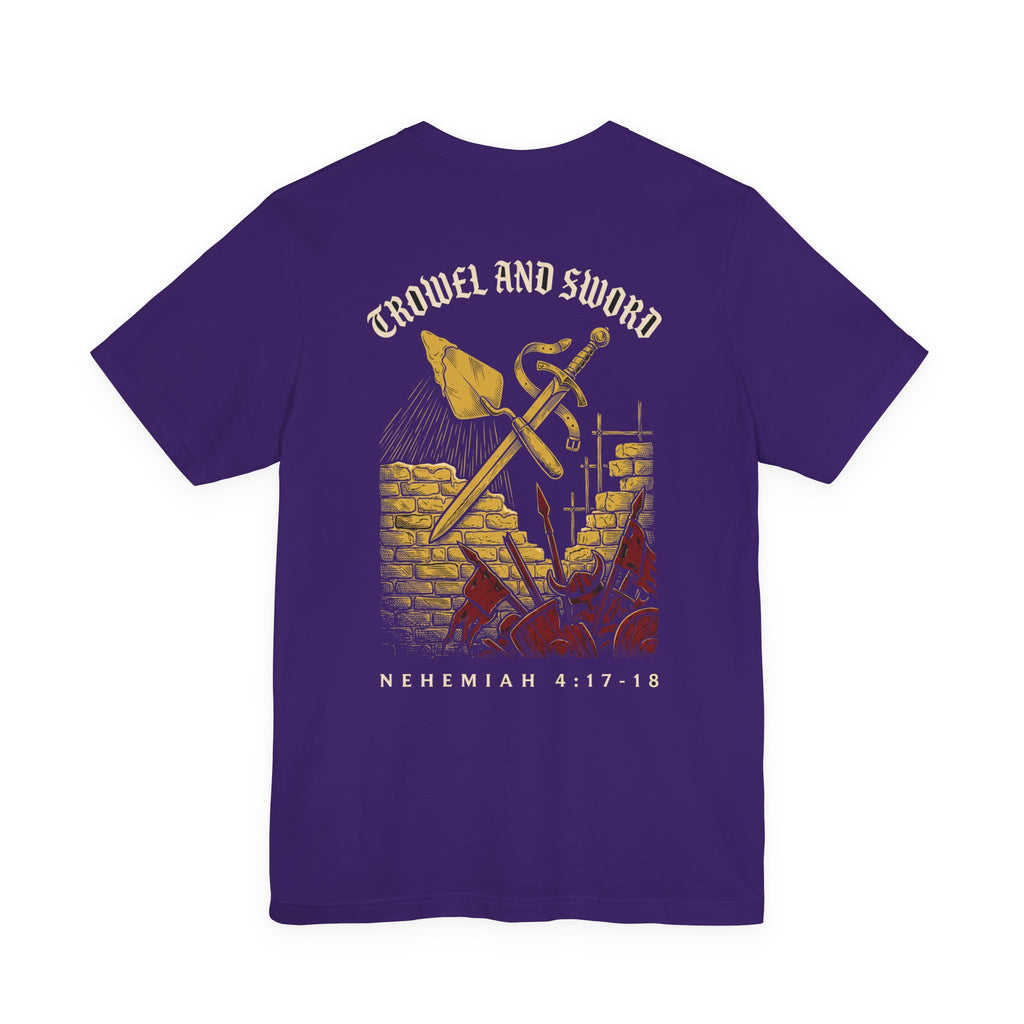 Trowel and Sword Christian Tee | Reformed Warrior Faith Shirt