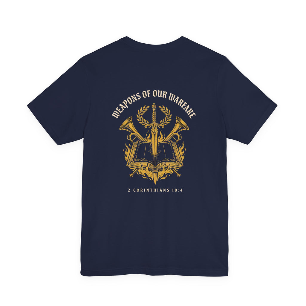 Weapons of Our Warfare Christian Tee | Reformed Warrior Faith Shirt