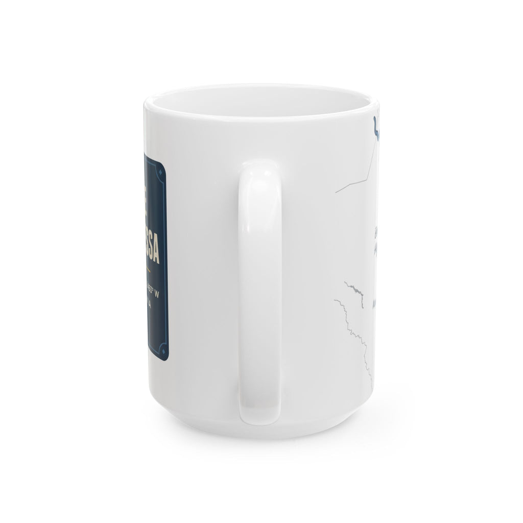 Lake Berryessa Map Silhouette Coffee Mug 15oz - Unique Lake Life Souvenir