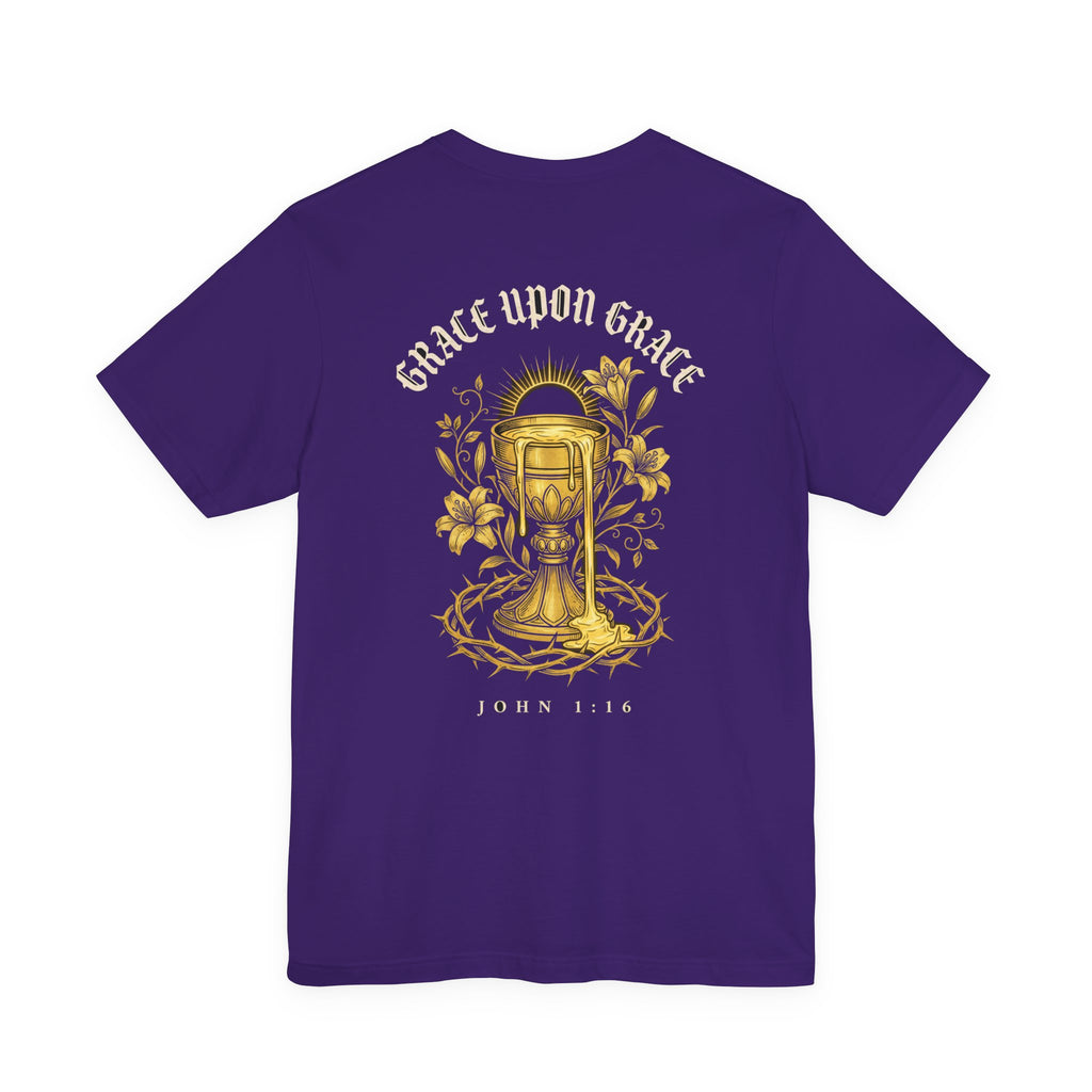 Grace Upon Grace Christian Tee | John 1:16 Floral Faith Bible Verse Shirt
