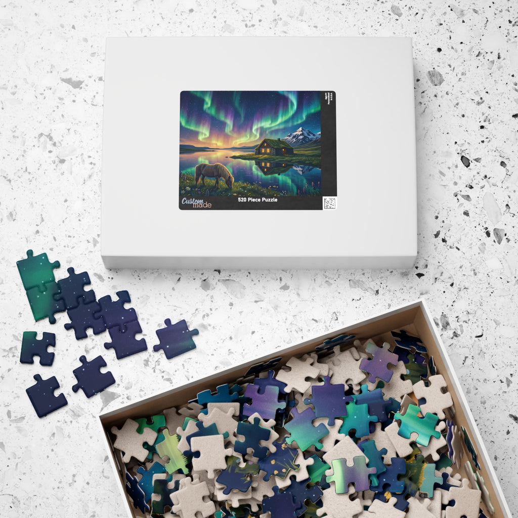 Northern Lights Iceland Jigsaw Puzzle | Aurora Borealis Landscape