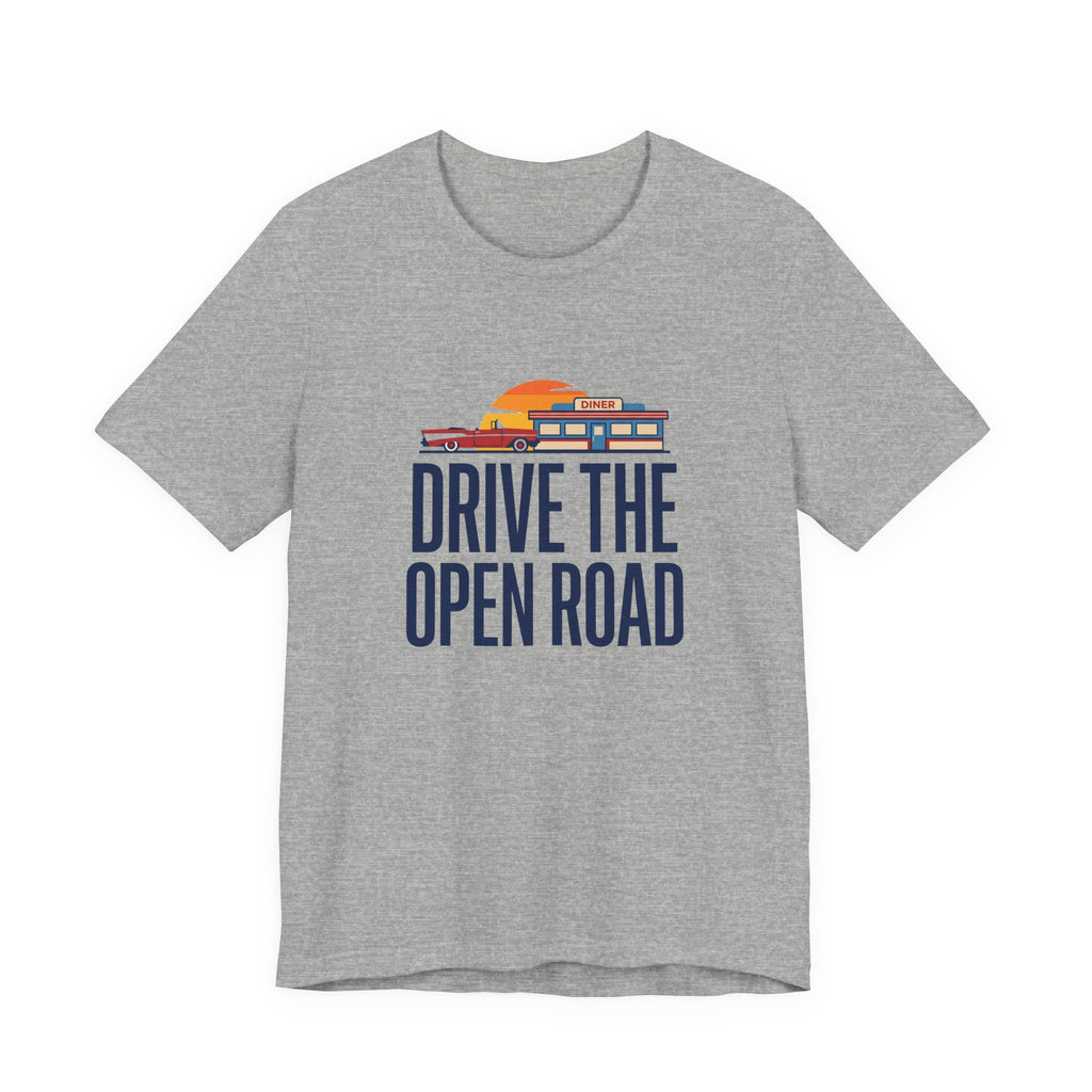 Drive The Open Road Tee - Retro Americana Car and Diner Design