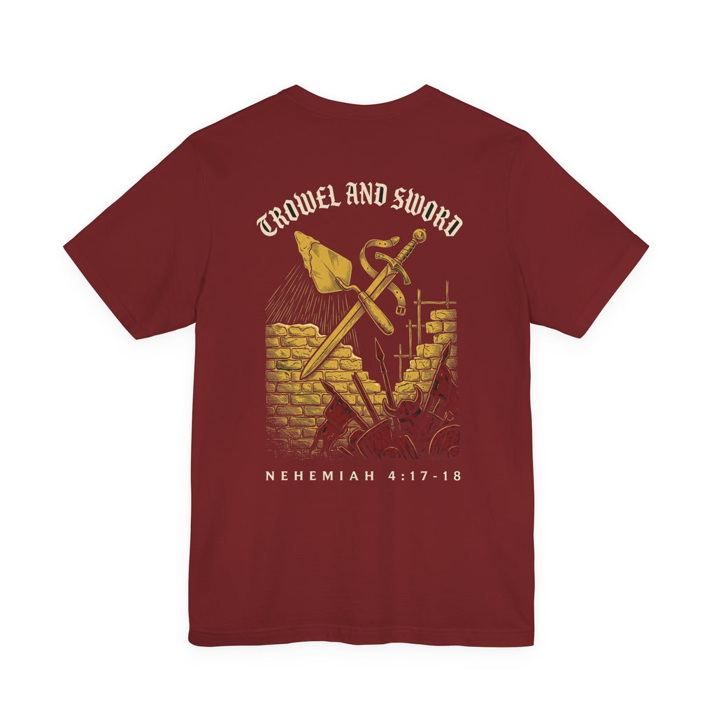Trowel and Sword Christian Tee | Reformed Warrior Faith Shirt