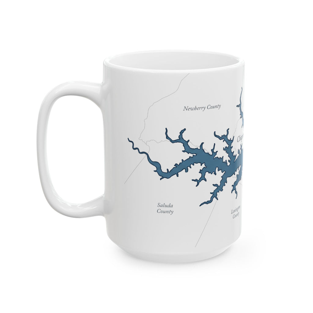 Lake Murray Map Silhouette Coffee Mug 15oz - Unique Lake Life Souvenir