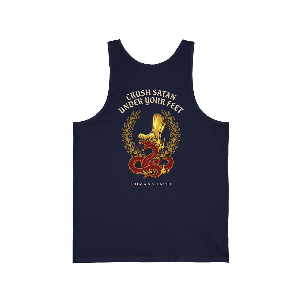 The God of Peace Will Crush Satan Under Your Feet Christian Tank | Warrior Faith Bible