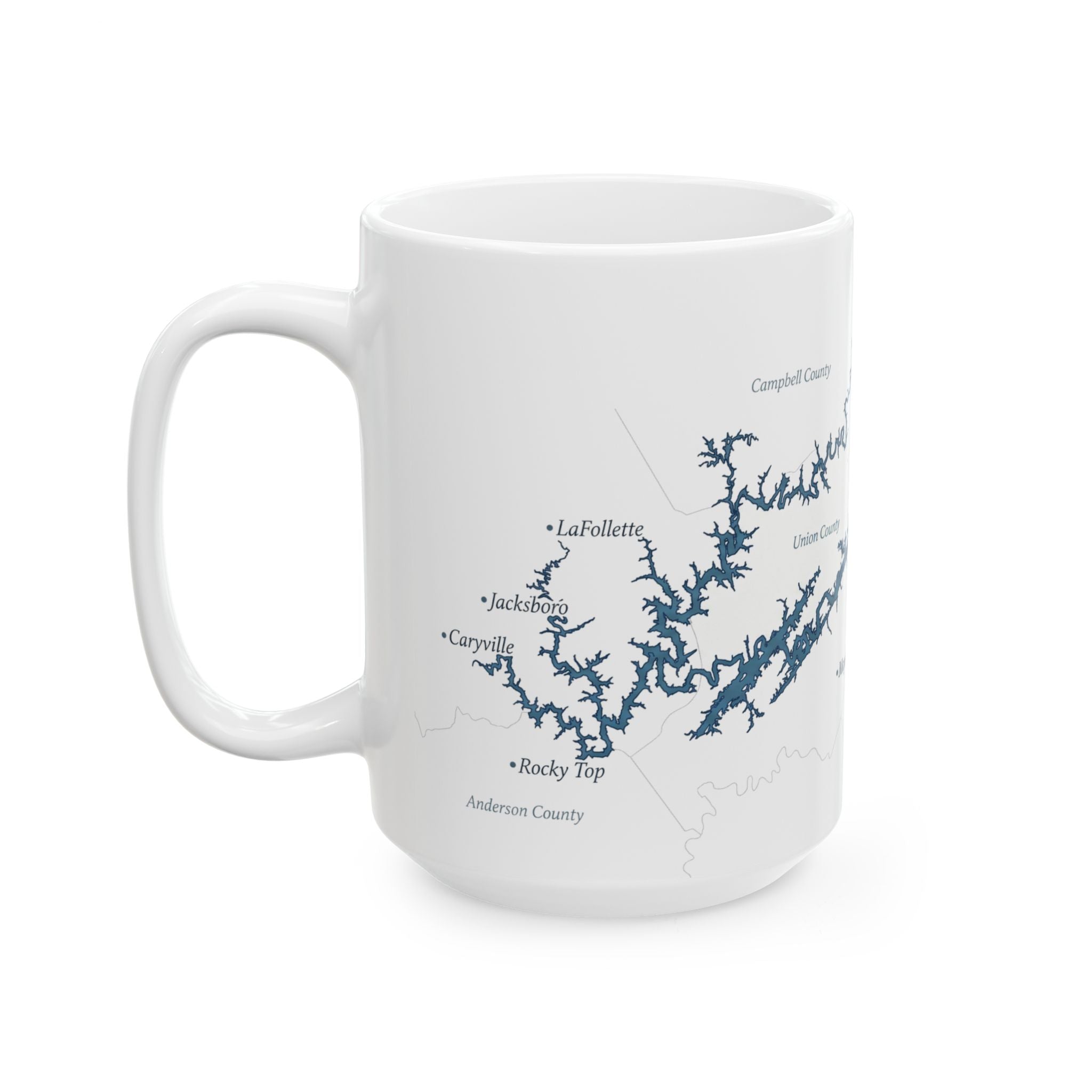 Norris Lake Map Silhouette Coffee Mug 15oz - Unique Lake Life Souvenir