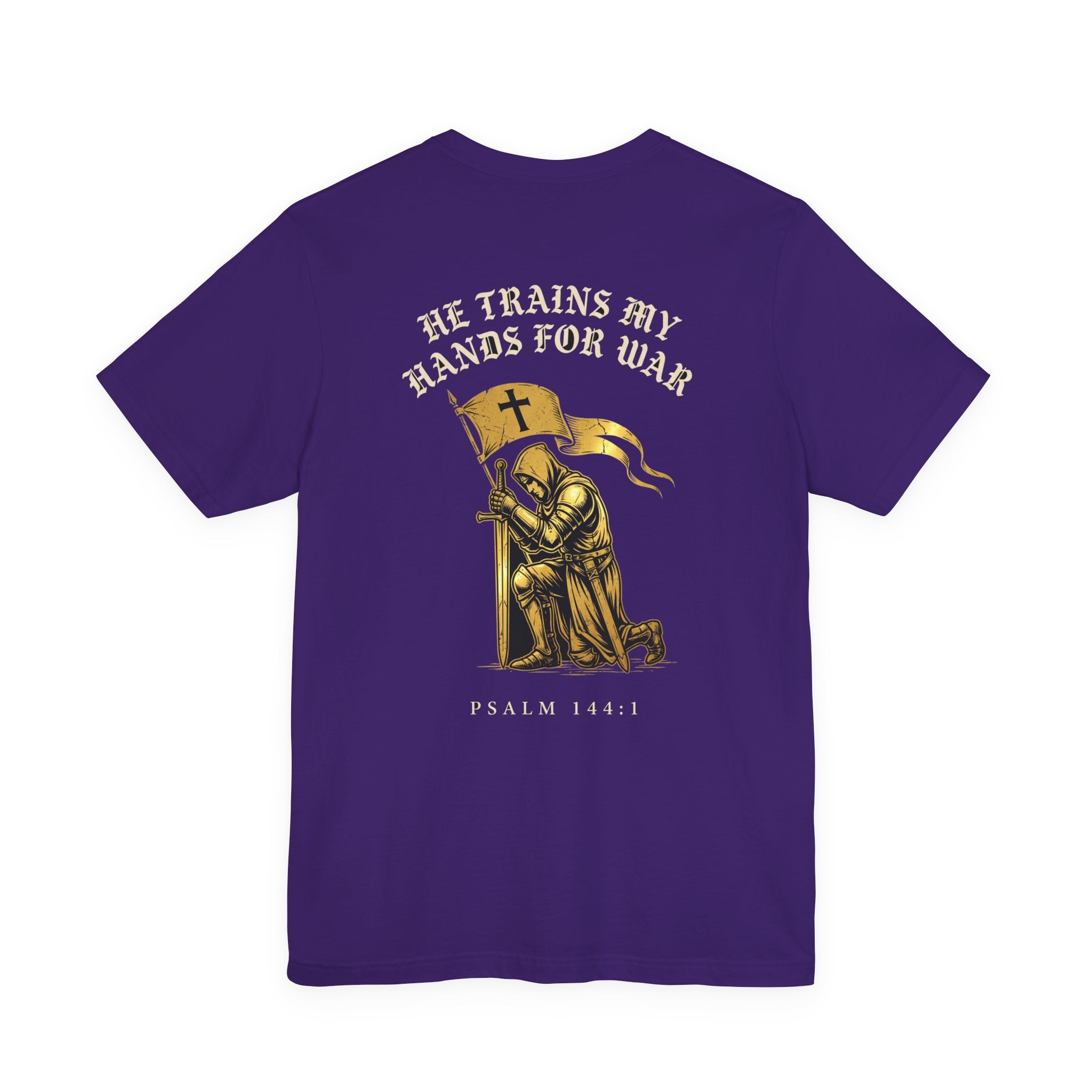 He Trains My Hands For War Christian Tee | Reformed Warrior Faith Shirt