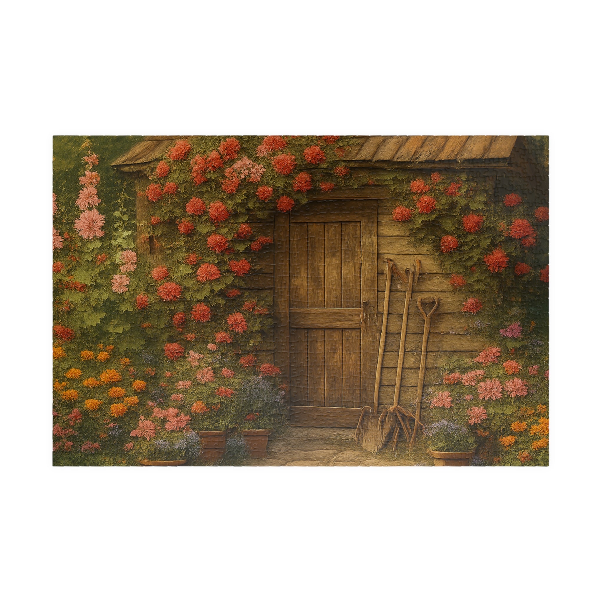 Garden Jigsaw Puzzle - Hand-Drawn Vintage Scene