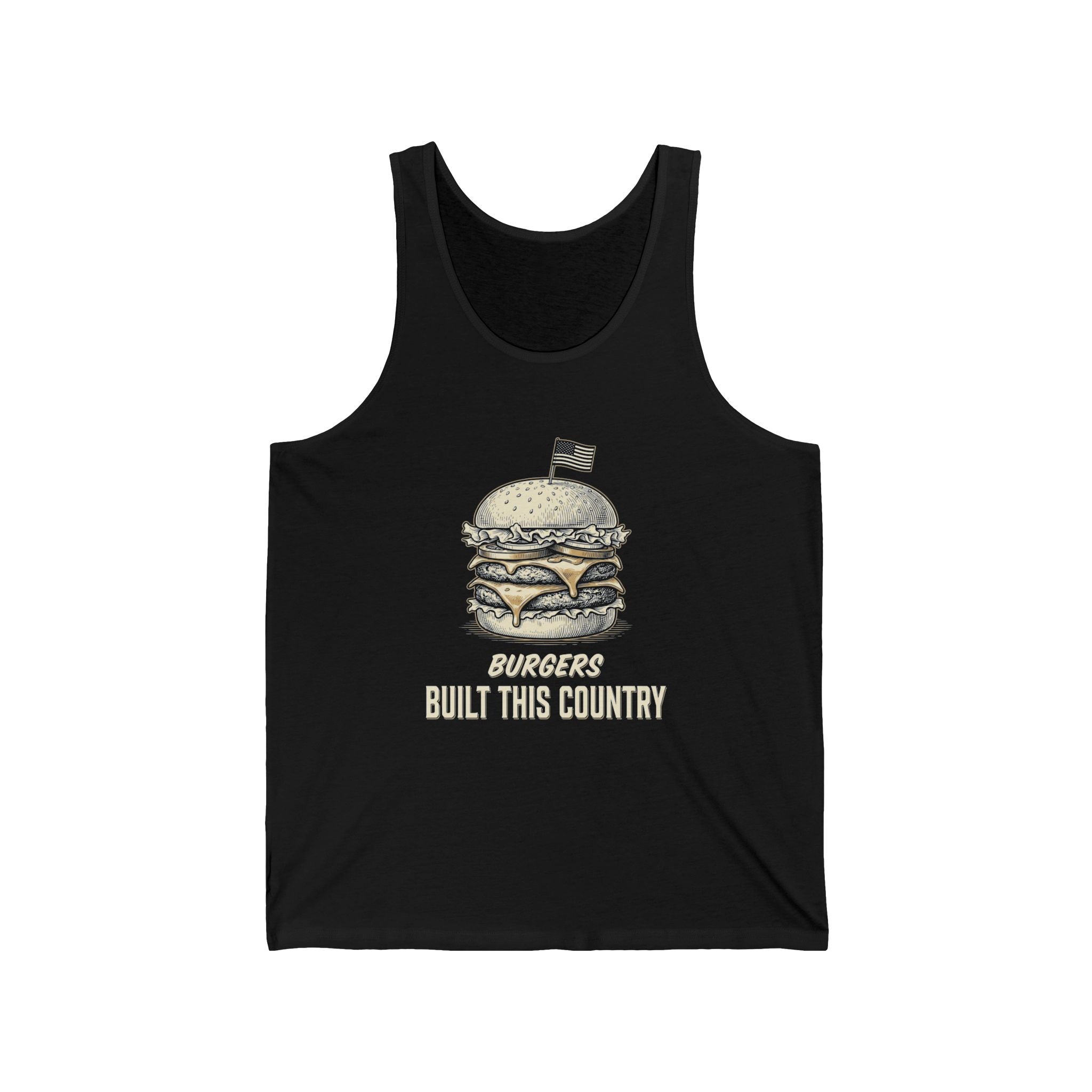 Burgers Built This Country Funny Tank Top | 4th of July BBQ Tee | Patriotic America Gift