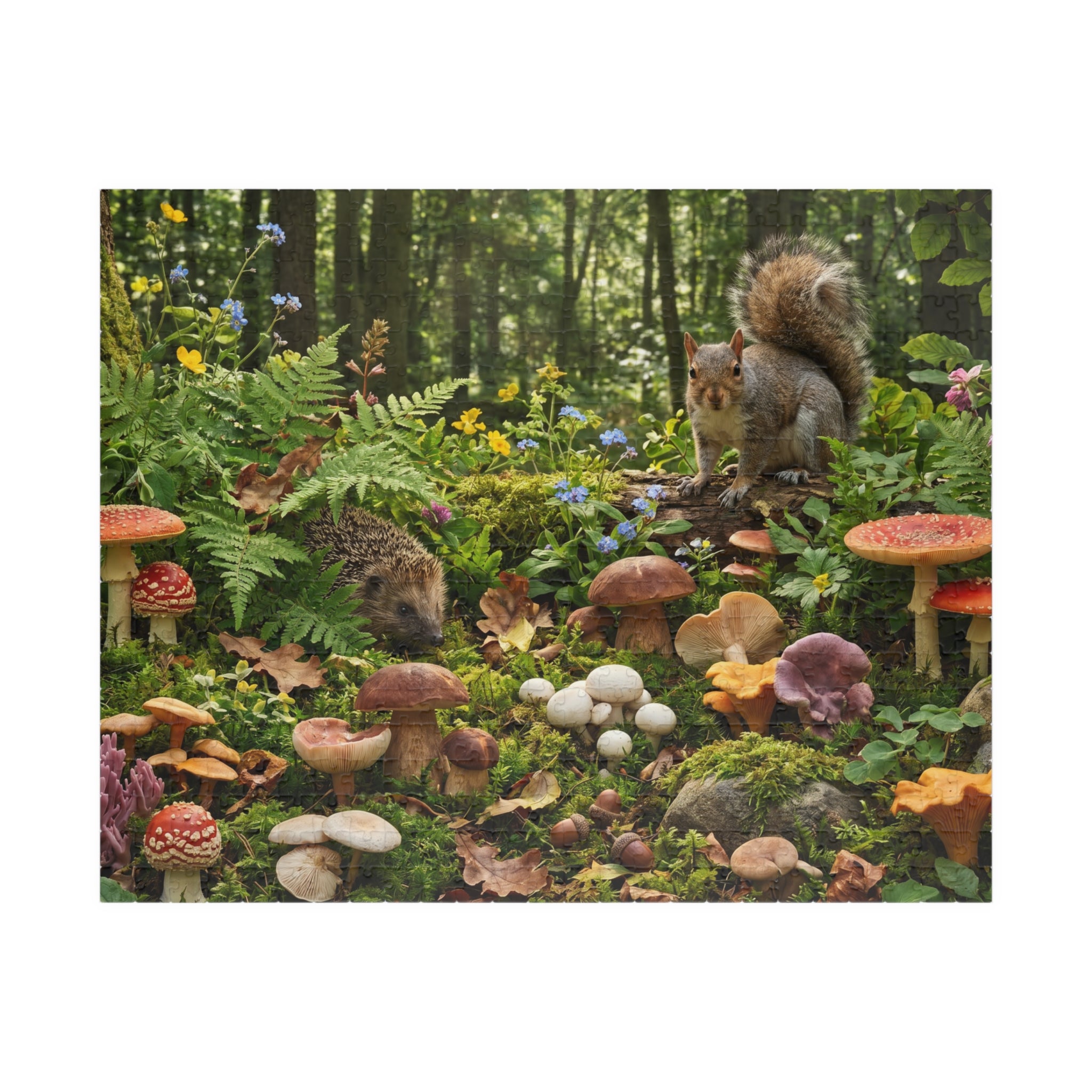 Mushroom Forager Jigsaw Puzzle - Retro-Inspired Nature Scene | 1014 Piece