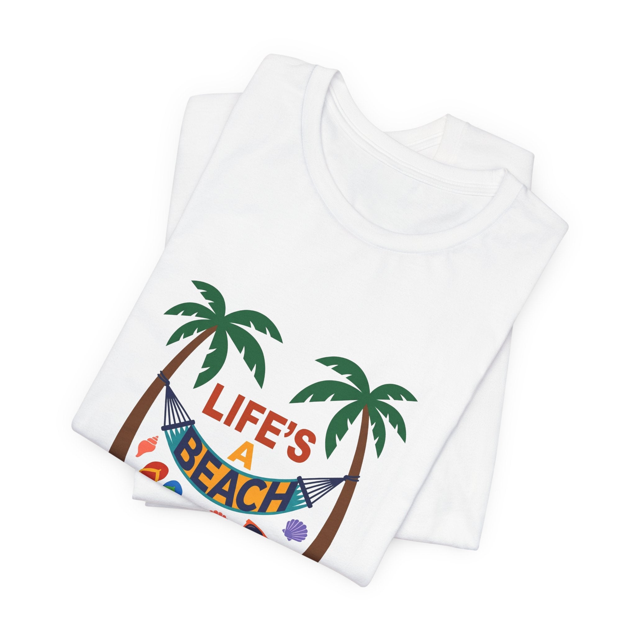 Beach Scene Hammock Tee with Intricate Illustration